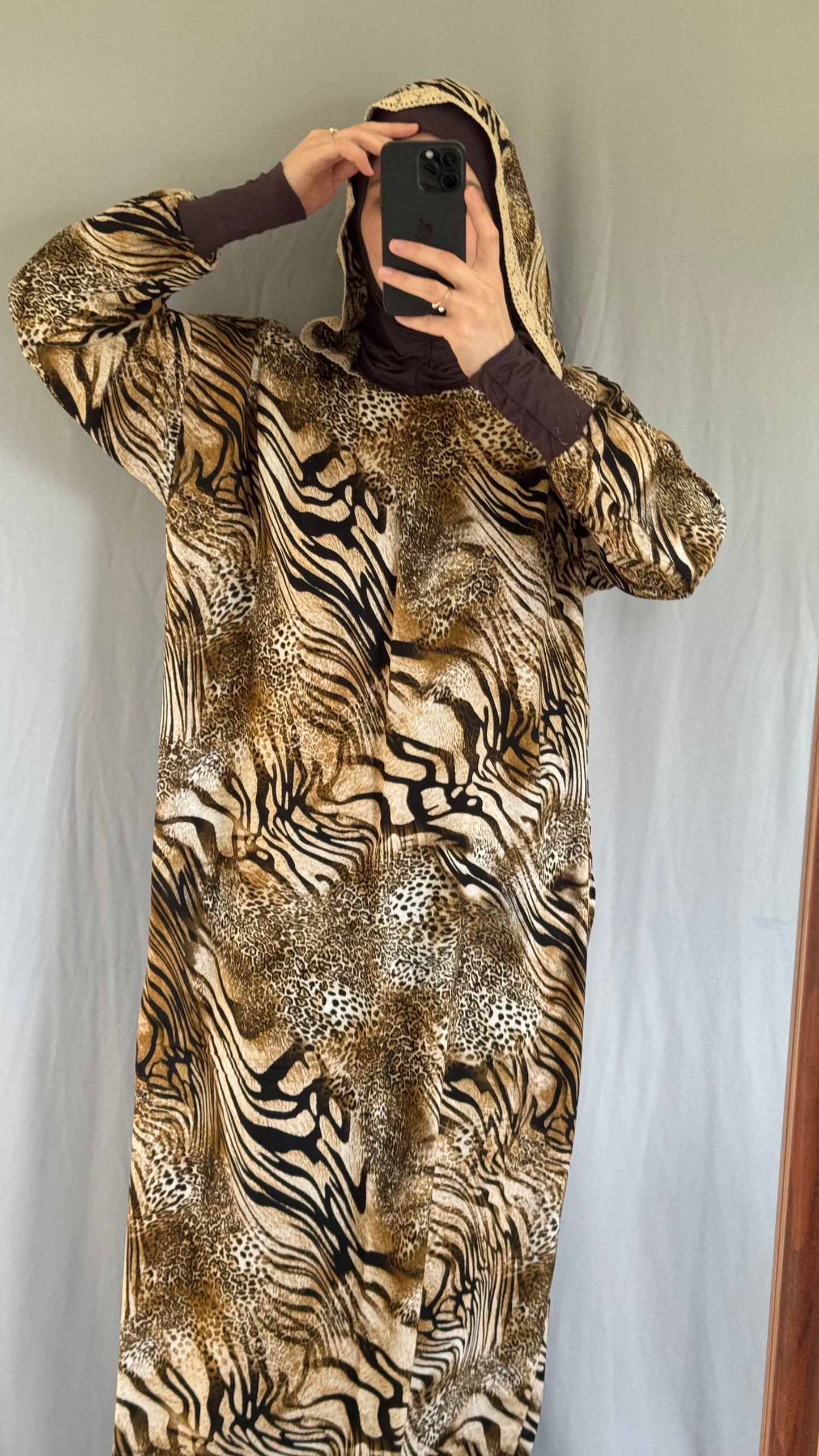 Hooded leopard Prayer Dress, Prayer Dress Set, High Quility Prayer Dress, Muslim Women Gift, Abaya Full Body Cover Dress, Ramadan Dress, Prayer Outfit