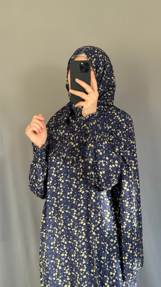 Elegant Navy Blue Prayer Dress, Prayer Outfit, Maxi Dress, Khimar, Islamic Dress, Prayer Abaya, Prayer set, Islamic gift, PrayerHijab, Umrah Abaya, Ramadan Abaya, One Size Prayer Dress