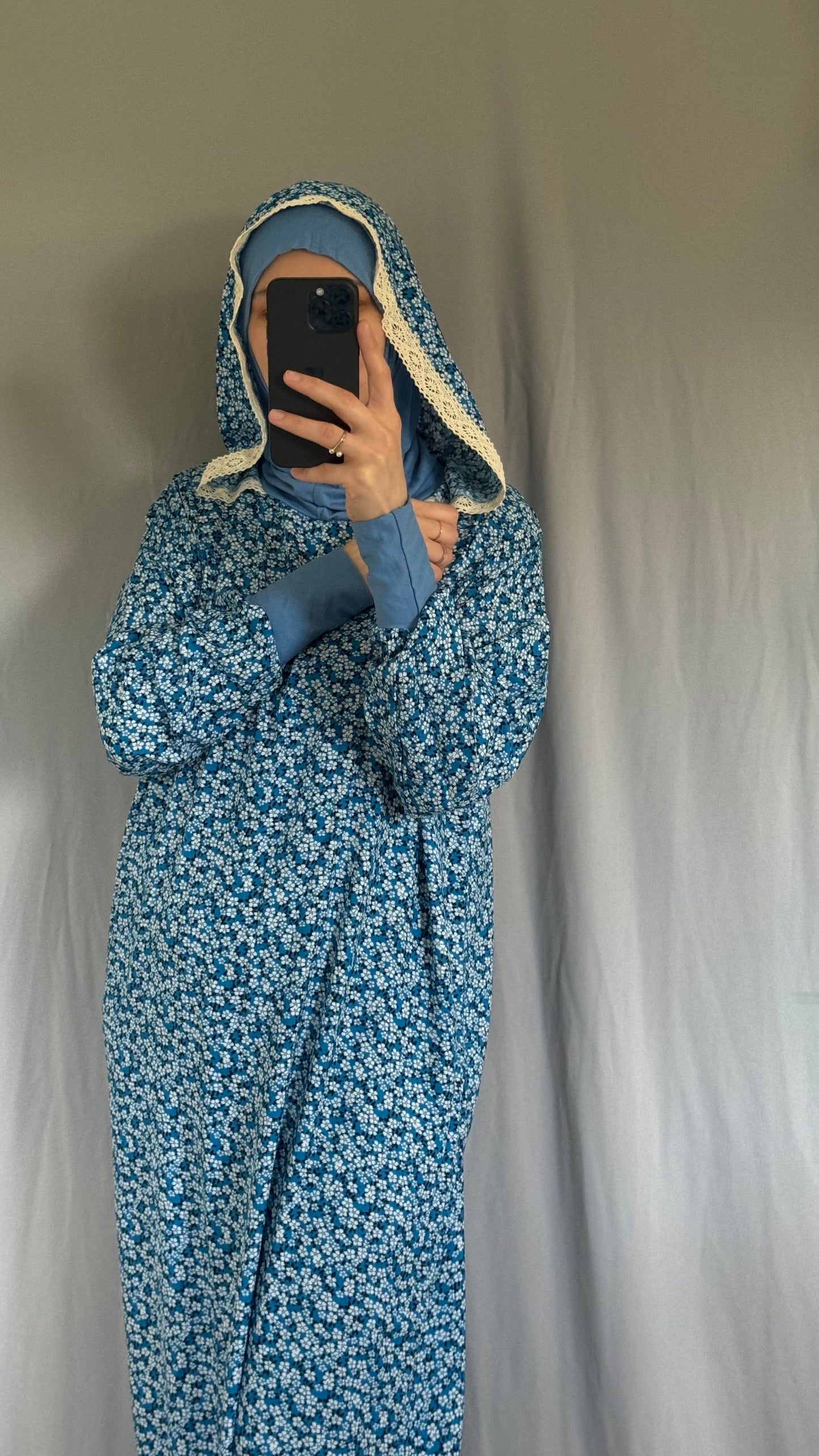 Blue Prayer Dress, Prayer Dress Set, High Quility Prayer Dress, Muslim Women Gift, Abaya Full Body Cover Dress, Hajj Dress, Prayer Outfit