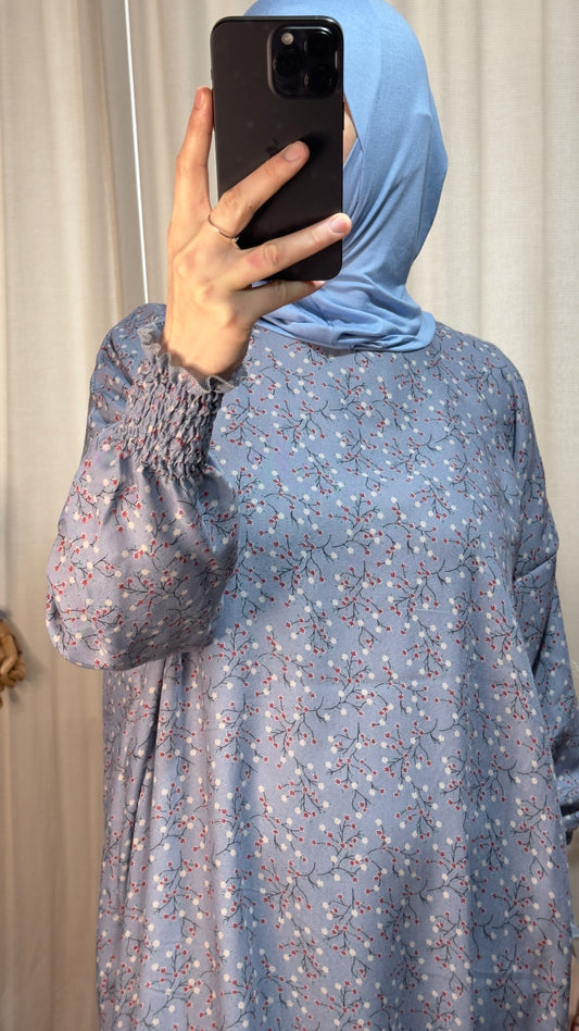 Blue with Red one Piece Prayer Dress, Prayer Dress Set, High Quility Prayer Dress, Muslim Women Gift, Abaya Full Body Cover Dress, Hajj Dress, Prayer Outfit, Ramadan Dress