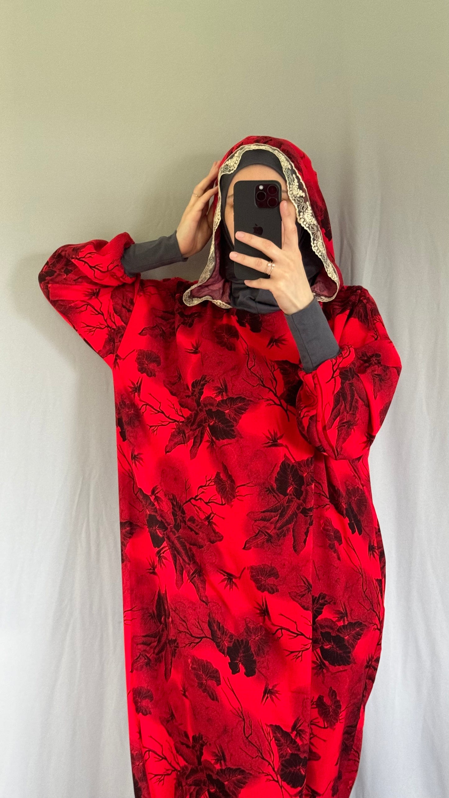 Red Prayer Dress, Prayer Dress Set, High Quility Prayer Dress, Muslim Women Gift, Abaya Full Body Cover Dress, Hajj Dress, Prayer Outfit