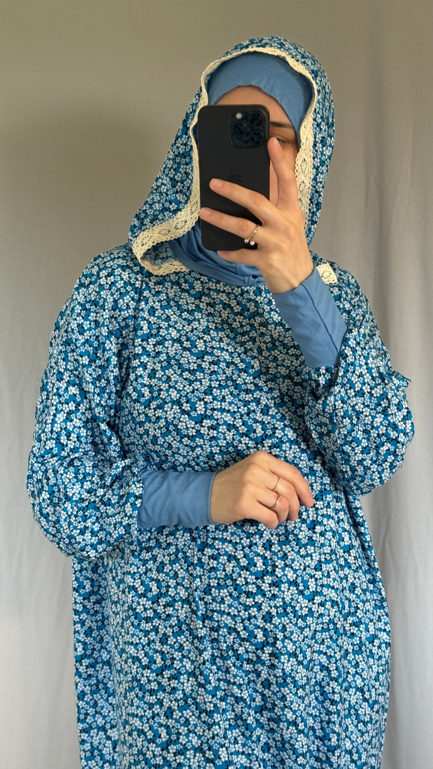 Blue Prayer Dress, Prayer Dress Set, High Quility Prayer Dress, Muslim Women Gift, Abaya Full Body Cover Dress, Hajj Dress, Prayer Outfit