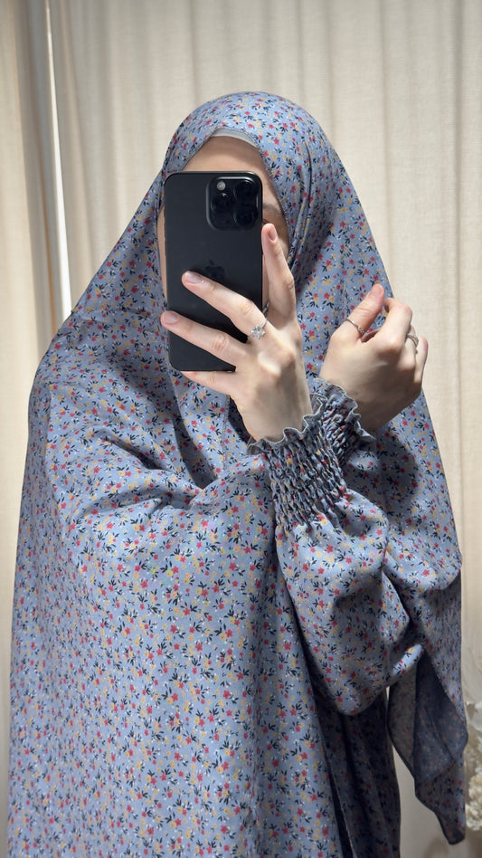 Blue Prayer Dress / Overhead Abaya / Prayer Abaya Set / Prayer Dress for Woman / Prayer Clothes Muslim / Prayer Gown / Prayer Outfit/ Salah Dress / Namaz Dress / Ramadan Outfit