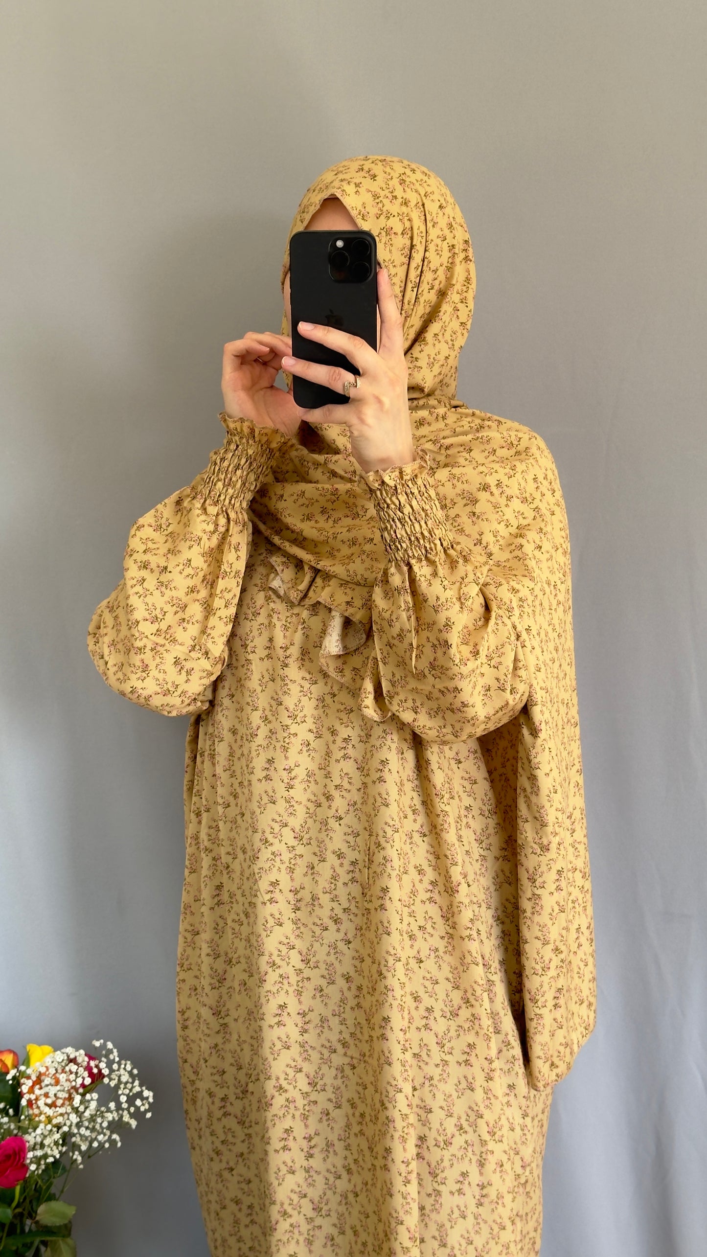 Beige Cotton Prayer Dress, Prayer clothes for women, Islamic Prayer dress, Prayer Outfit, Prayer Set, Prayer Hijab, Salah dress, Islamic Gift, Muslim clothing, Prayer abaya