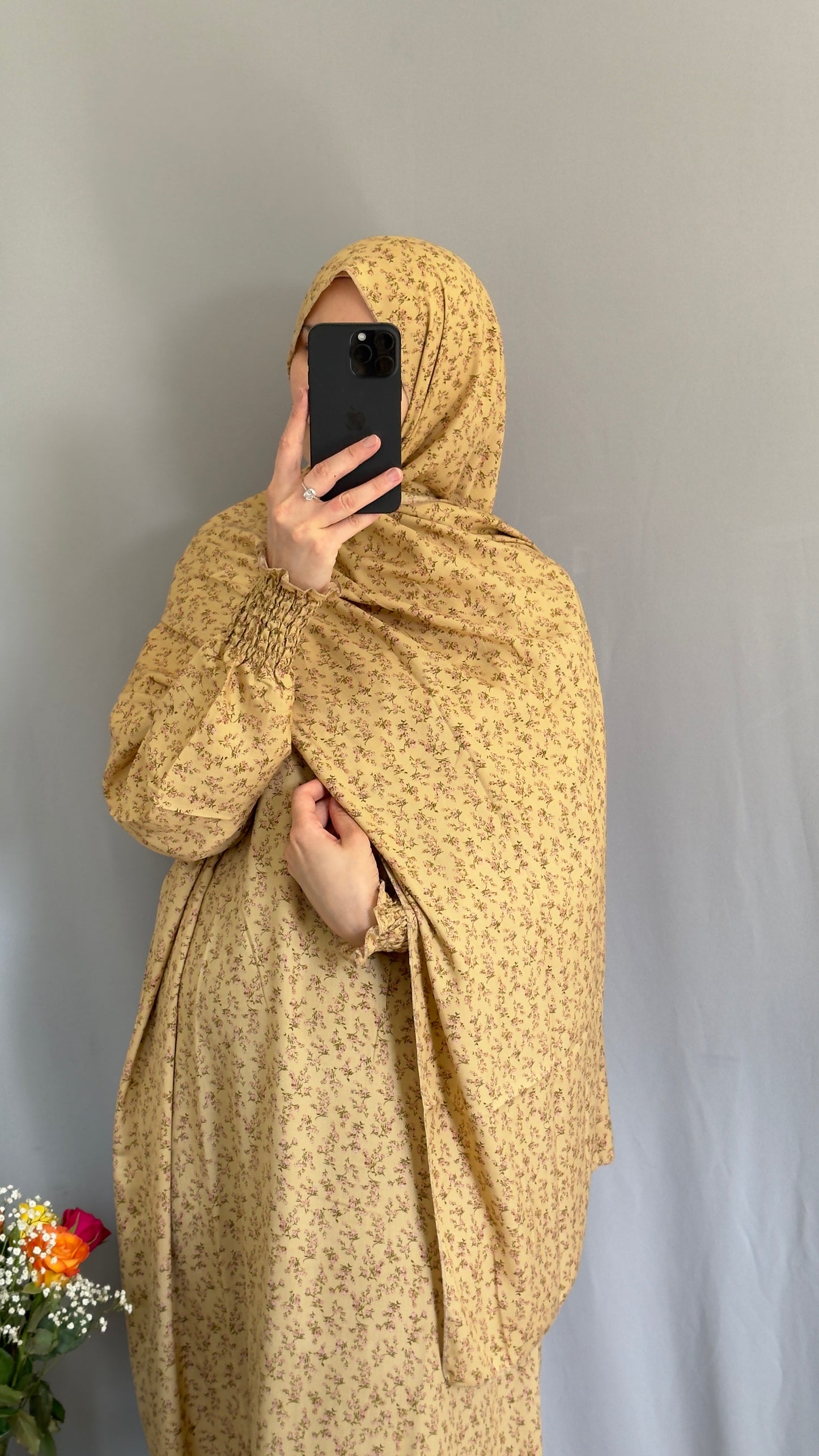 Beige Cotton Prayer Dress, Prayer clothes for women, Islamic Prayer dress, Prayer Outfit, Prayer Set, Prayer Hijab, Salah dress, Islamic Gift, Muslim clothing, Prayer abaya