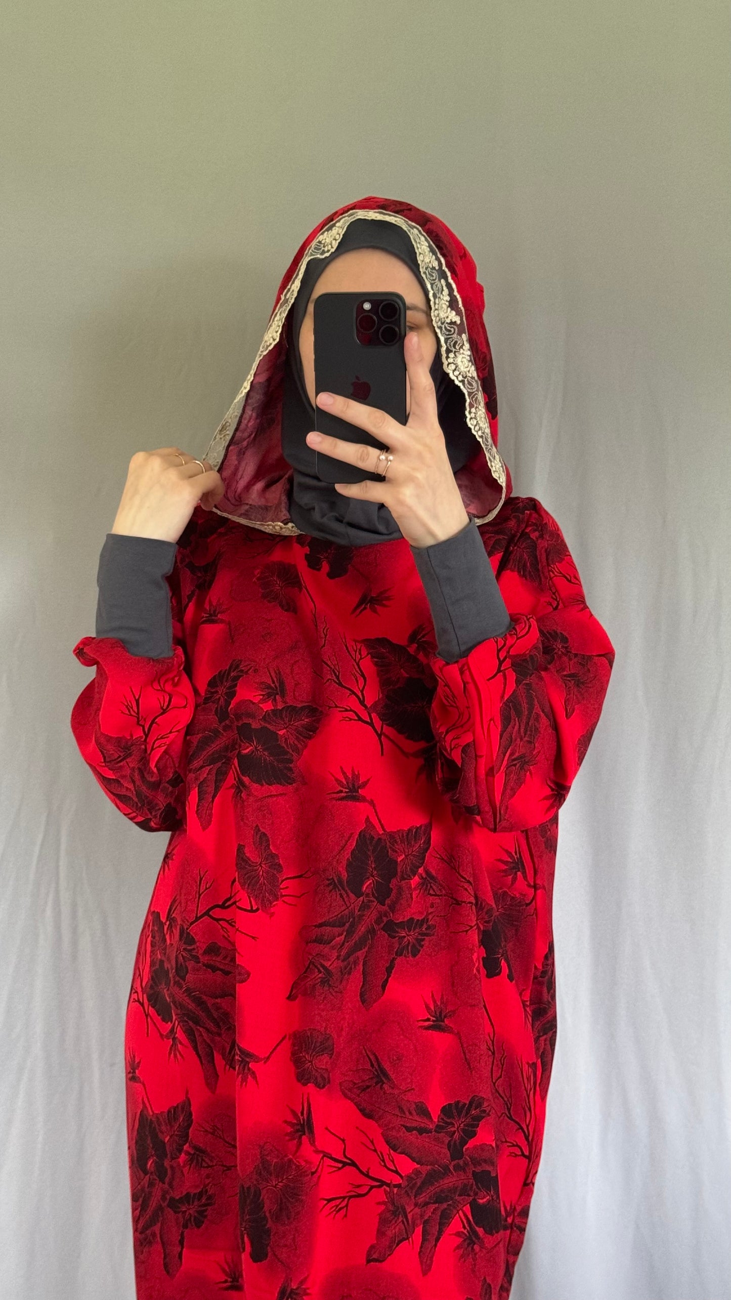 Red Prayer Dress, Prayer Dress Set, High Quility Prayer Dress, Muslim Women Gift, Abaya Full Body Cover Dress, Hajj Dress, Prayer Outfit