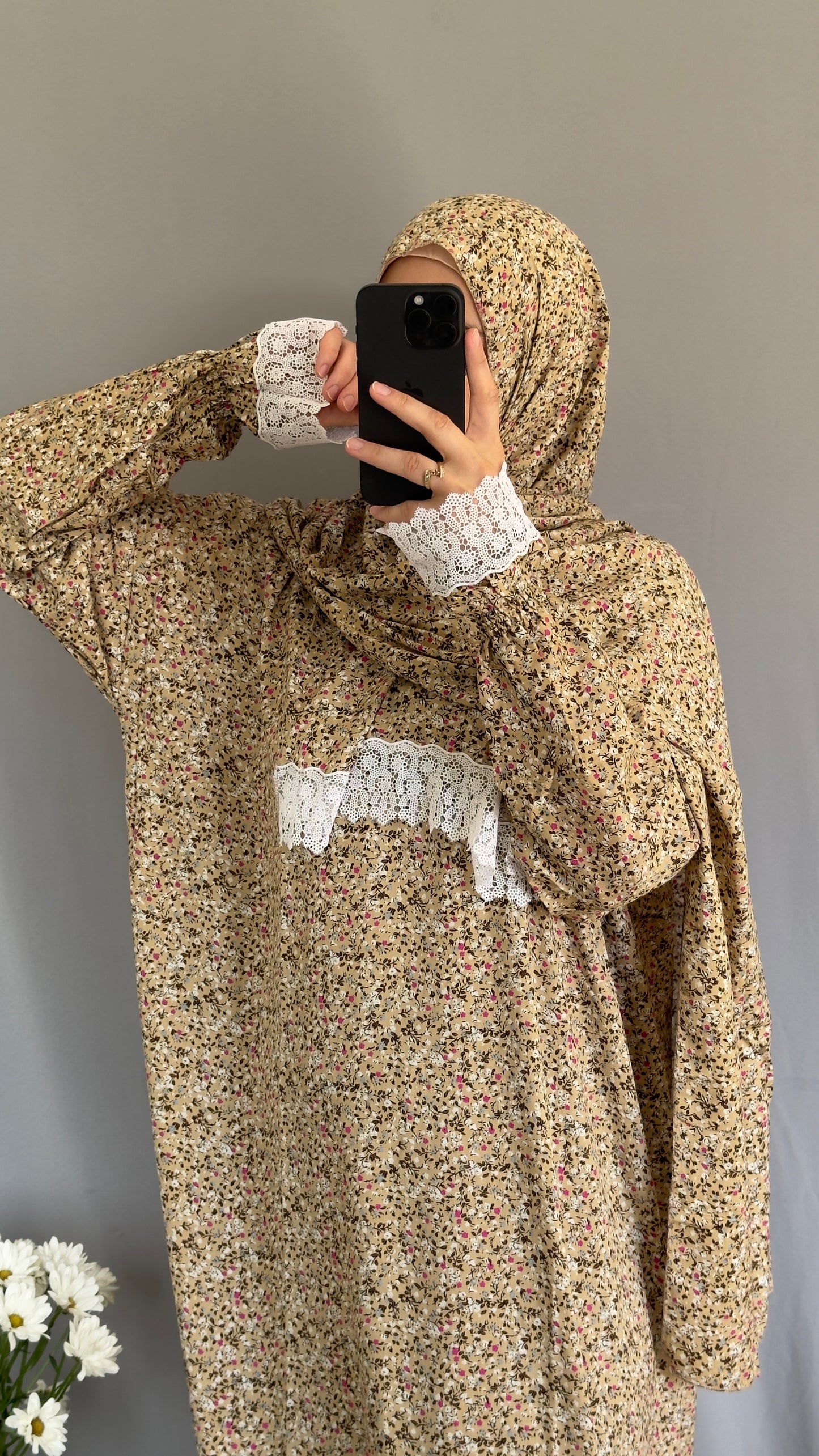 Beige Prayer Dress, Prayer Outfit, Maxi Dress, Khimar, Islamic Dress, Prayer Abaya, Prayer set, Islamic gift, PrayerHijab, Umrah Abaya, Ramadan Abaya, One Size Prayer Dress