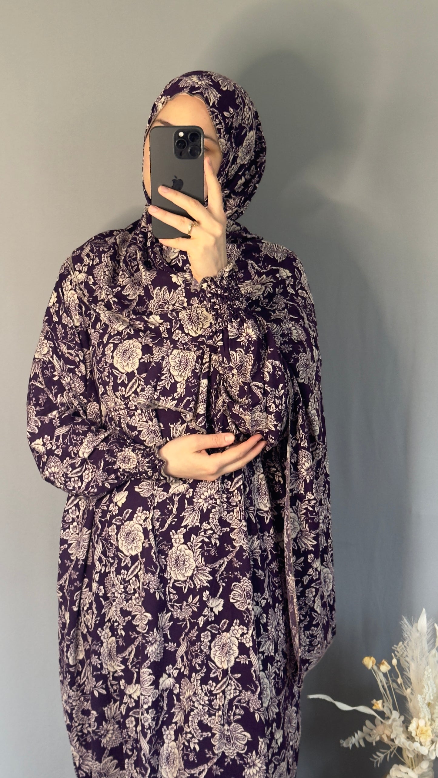 Elegant Prayer Dress, Purple Prayer Outfit, Maxi Dress, Khimar, Islamic Dress, Prayer Abaya, Prayer set, Islamic gift, PrayerHijab, Umrah Abaya, Ramadan Abaya