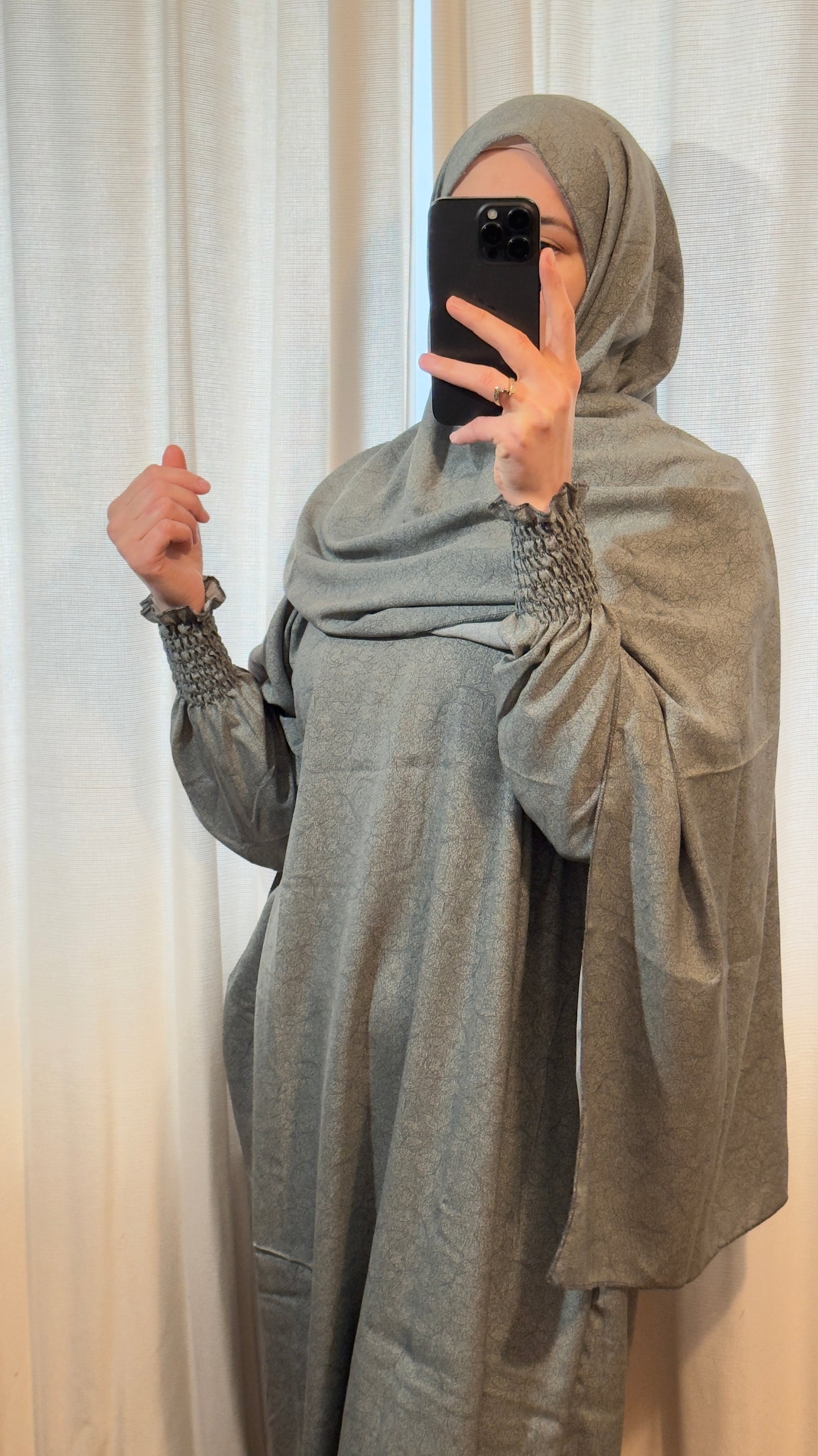 Grey Prayer Dress / Overhead Abaya / Prayer Abaya Set / Prayer Dress for Woman / Prayer Clothes Muslim / Prayer Gown / Prayer Outfit/ Salah Dress / Namaz Dress