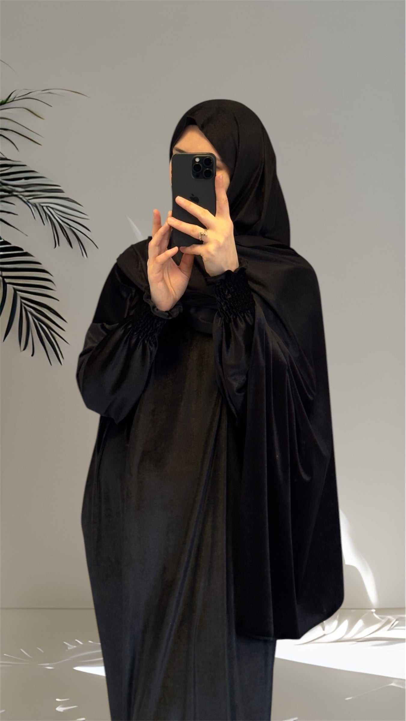Luxury Black Velvet Prayer Abaya, Prayer clothes for women, Islamic Prayer dress, Prayer Outfit, Prayer Set, Prayer Hijab, Salah dress, Islamic Gift, Muslim clothing, Prayer abaya