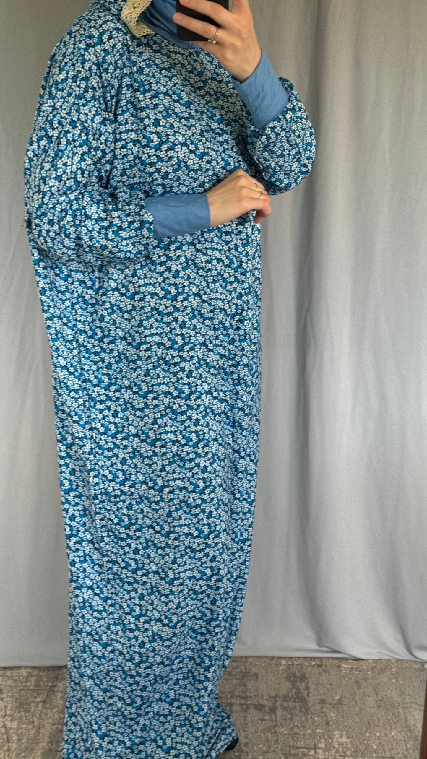 Blue Prayer Dress, Prayer Dress Set, High Quility Prayer Dress, Muslim Women Gift, Abaya Full Body Cover Dress, Hajj Dress, Prayer Outfit
