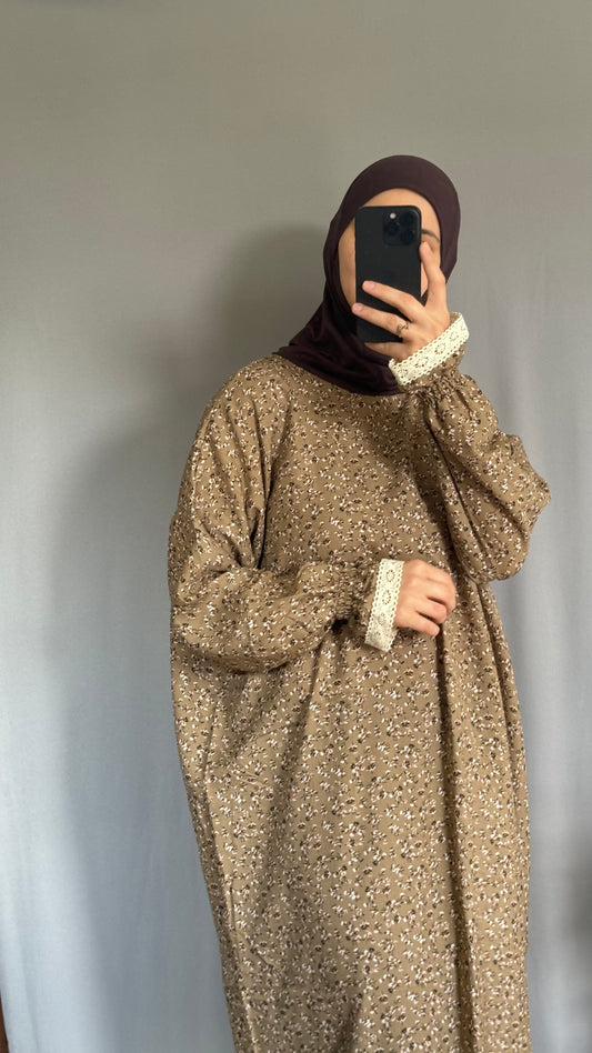 Beige One-Piece Abaya / Muslim Women Prayer Dress, One Piece Prayer dress, Islamic gifts, Salah dress, Prayer set, Prayer outfit,Prayer clothes for women, Islamic Prayer dress, Abaya