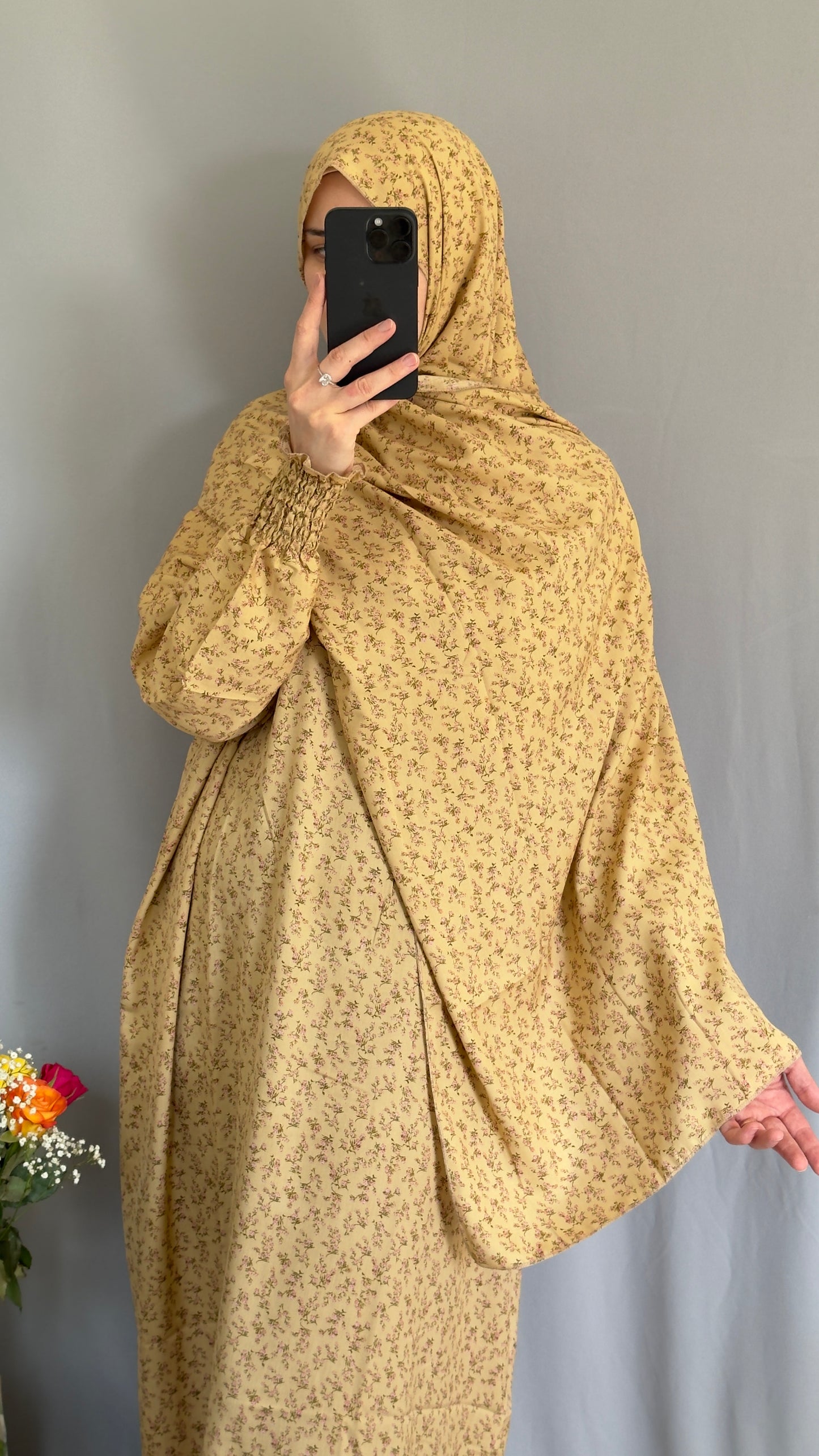 Beige Cotton Prayer Dress, Prayer clothes for women, Islamic Prayer dress, Prayer Outfit, Prayer Set, Prayer Hijab, Salah dress, Islamic Gift, Muslim clothing, Prayer abaya