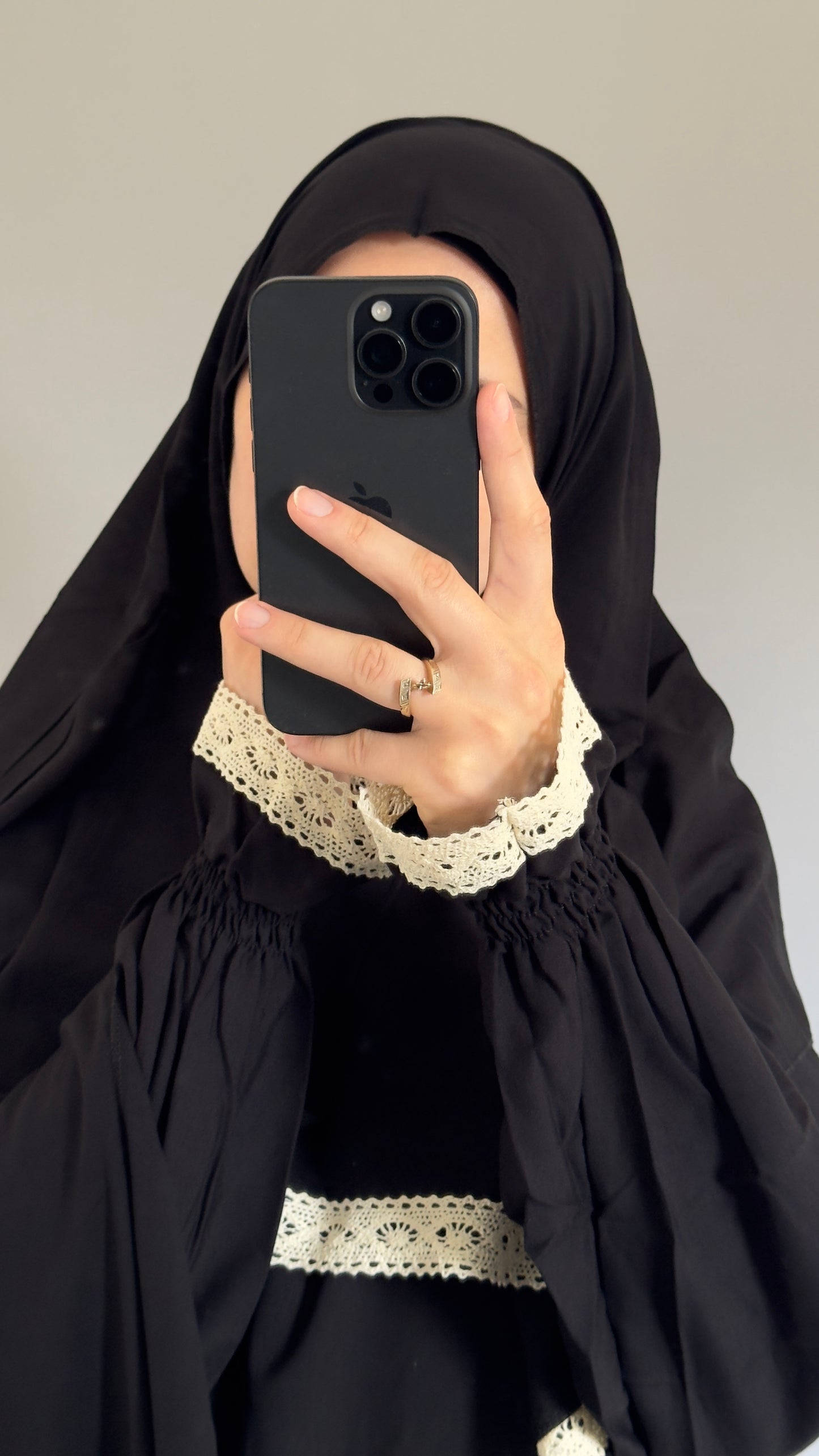Black Prayer Dress with Cotton Lace/ Overhead Abaya / Prayer Abaya Set / Prayer Dress for Woman / Prayer Clothes Muslim / Prayer Gown / Prayer Outfit/ Salah Dress / Namaz Dress