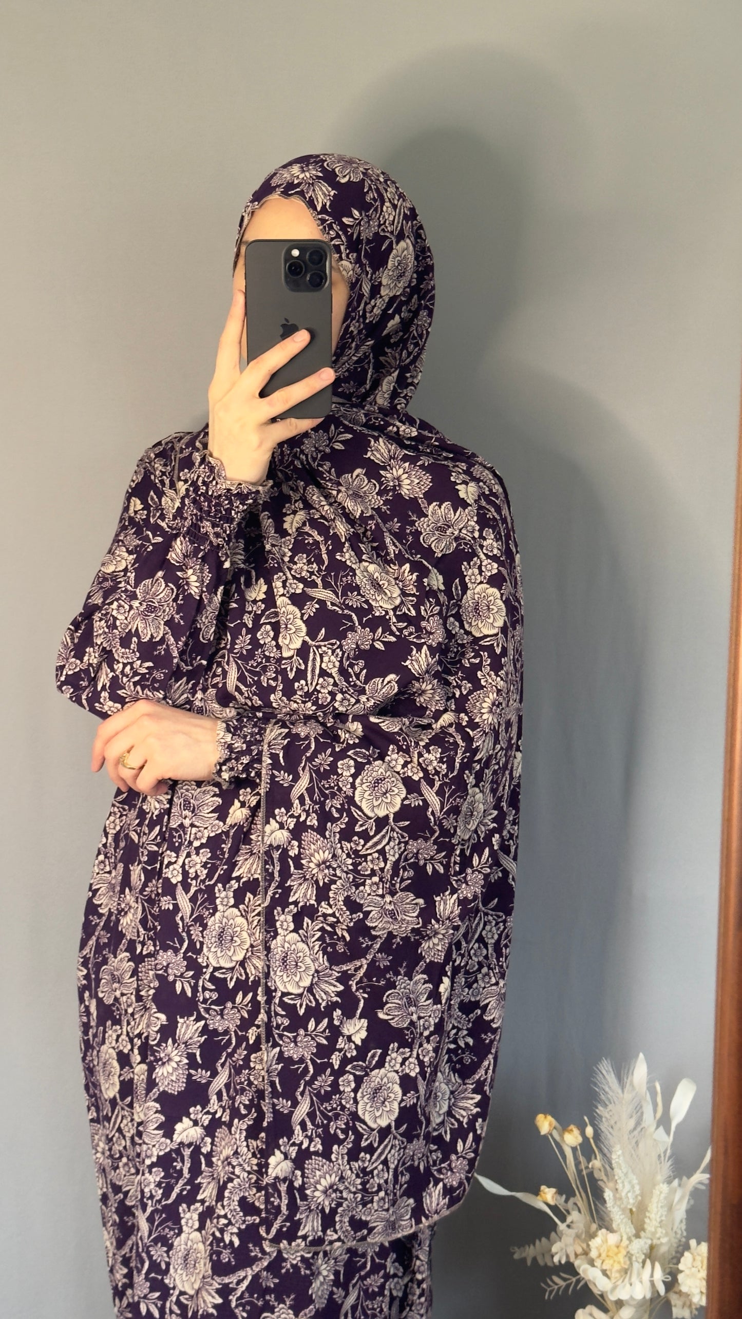 Elegant Prayer Dress, Purple Prayer Outfit, Maxi Dress, Khimar, Islamic Dress, Prayer Abaya, Prayer set, Islamic gift, PrayerHijab, Umrah Abaya, Ramadan Abaya