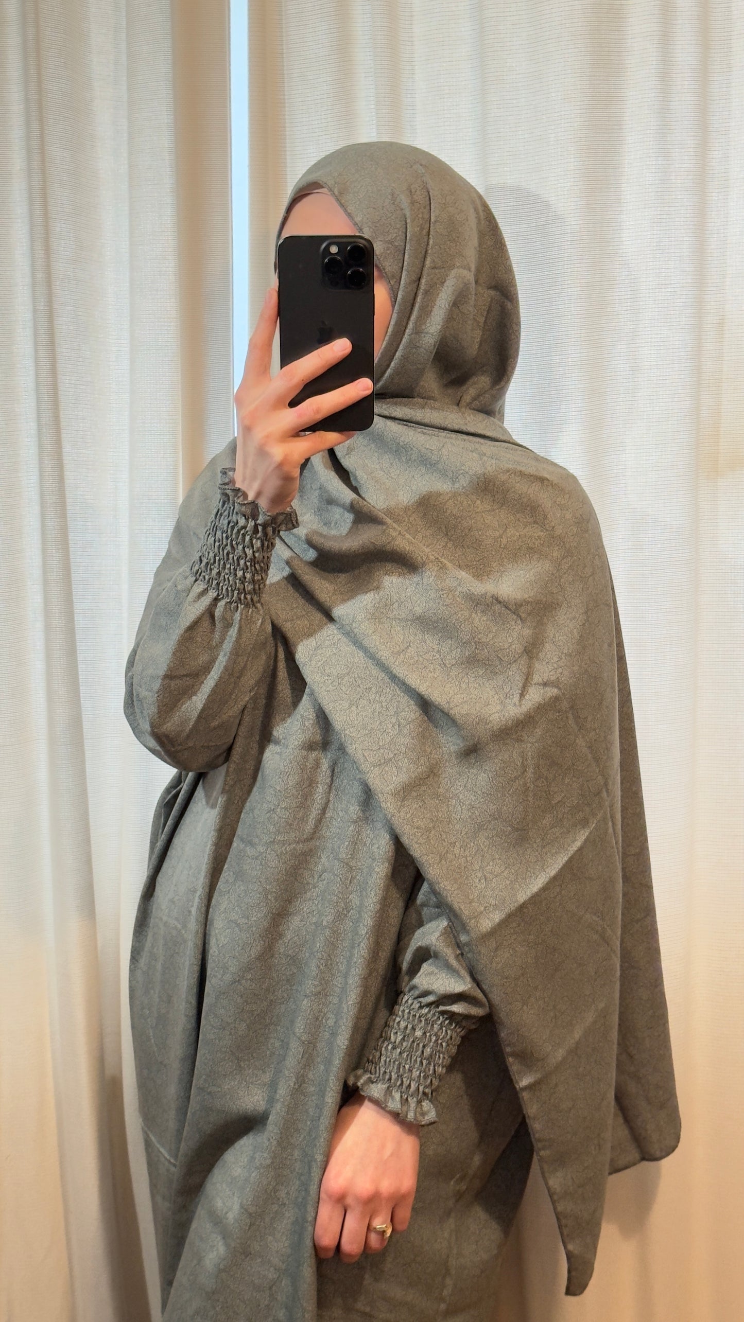 Grey Prayer Dress / Overhead Abaya / Prayer Abaya Set / Prayer Dress for Woman / Prayer Clothes Muslim / Prayer Gown / Prayer Outfit/ Salah Dress / Namaz Dress