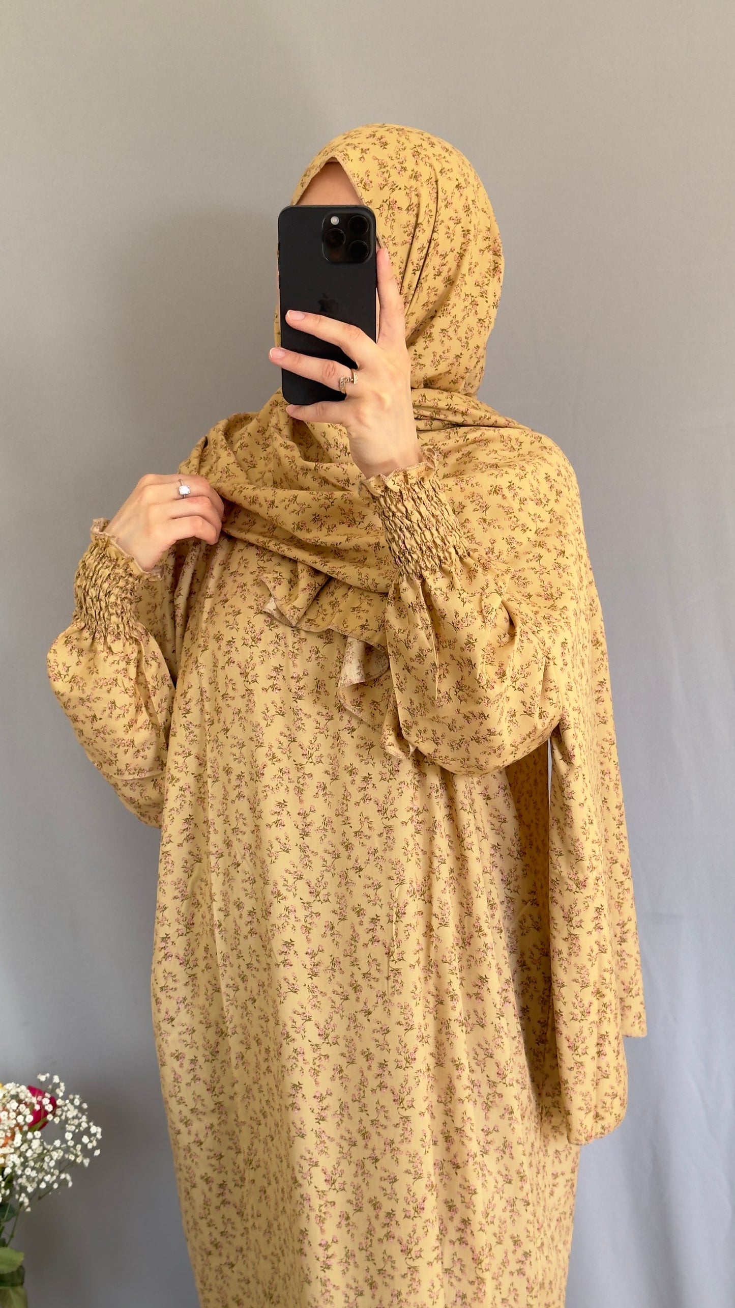 Beige Cotton Prayer Dress, Prayer clothes for women, Islamic Prayer dress, Prayer Outfit, Prayer Set, Prayer Hijab, Salah dress, Islamic Gift, Muslim clothing, Prayer abaya