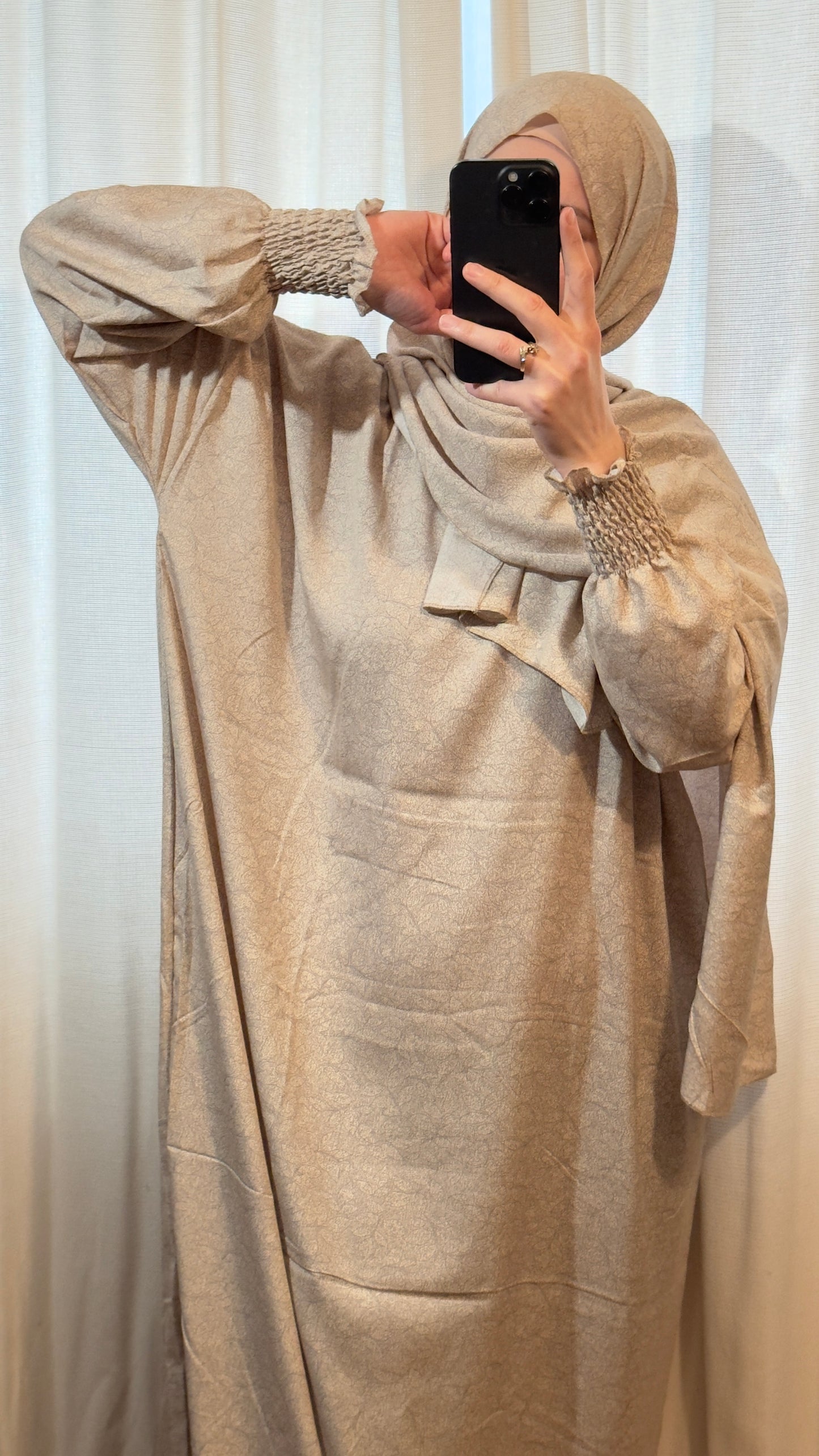Beige Prayer Dress / Overhead Abaya / Prayer Abaya Set / Prayer Dress for Woman / Prayer Clothes Muslim / Prayer Gown / Prayer Outfit/ Salah Dress / Namaz Dress