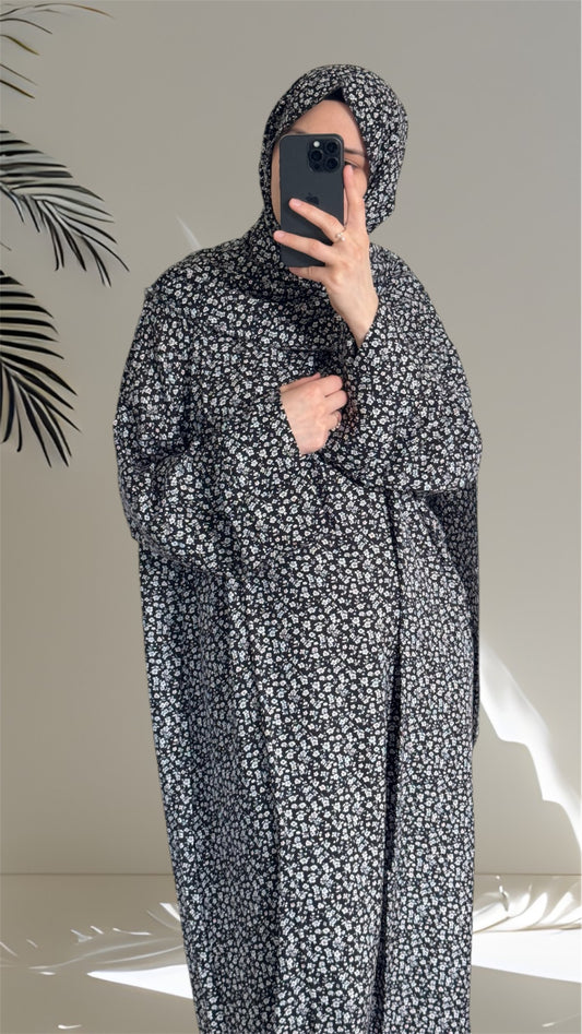 Floral Abaya, Maxi Dress, prayer abaya, Muslim Women long Dress, Islamic Dress, Hijab, long Sleeve Dress, Kaftan, Modest Clothing, Clothed Abaya