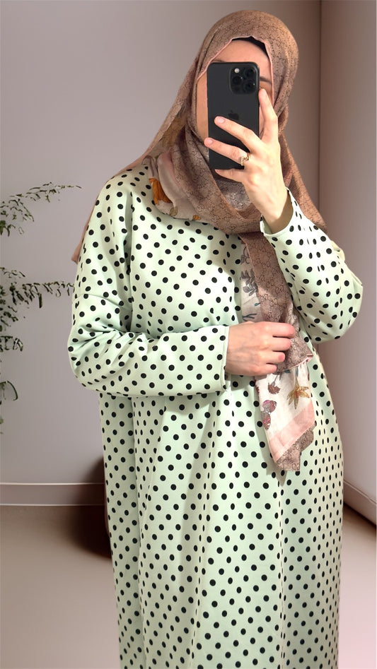 Mint Abaya, Maxi Dress, Solid Abaya, Muslim Women long Dress, Islamic Dress, Hijab, long Sleeve Dress, Kaftan, Modest Clothing, Clothed Abaya