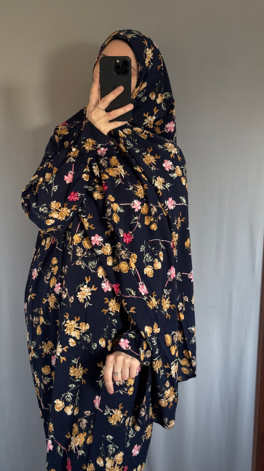 Navy Blue Prayer Dress / Overhead Abaya / Prayer Abaya Set / Prayer Dress for Woman / Prayer Clothes Muslim / Prayer Gown / Prayer Outfit/ Salah Dress / Namaz Dress