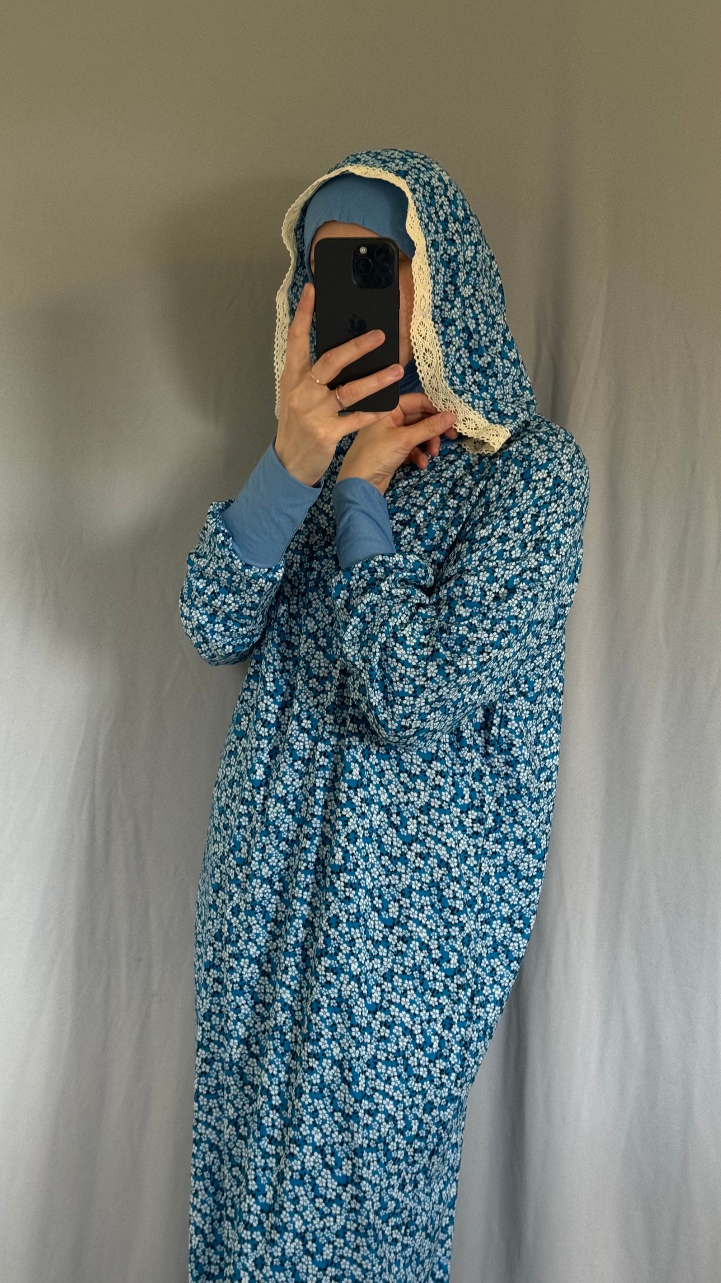 Blue Prayer Dress, Prayer Dress Set, High Quility Prayer Dress, Muslim Women Gift, Abaya Full Body Cover Dress, Hajj Dress, Prayer Outfit