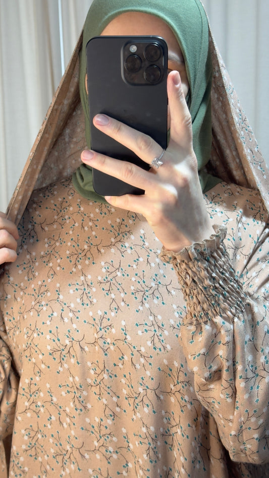 Dusty Pink One Piece Prayer dress with Built In Jersey Hijab, Prayer Abaya with integrated Hijab, Salah dress, Prayer set, Prayer outfit,Prayer clothes for women, Islamic Prayer dress, Ramadan Abaya