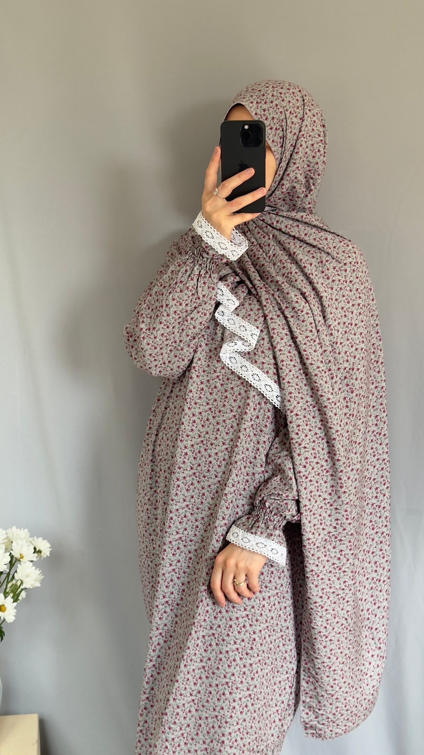 Cotton prayer dress / Modest prayer outfit / Travel-friendly prayer dress / One-size prayer garmen / Hijab-friendly dress for prayer / Prayer Dress with attached Hijab / Prayer Set