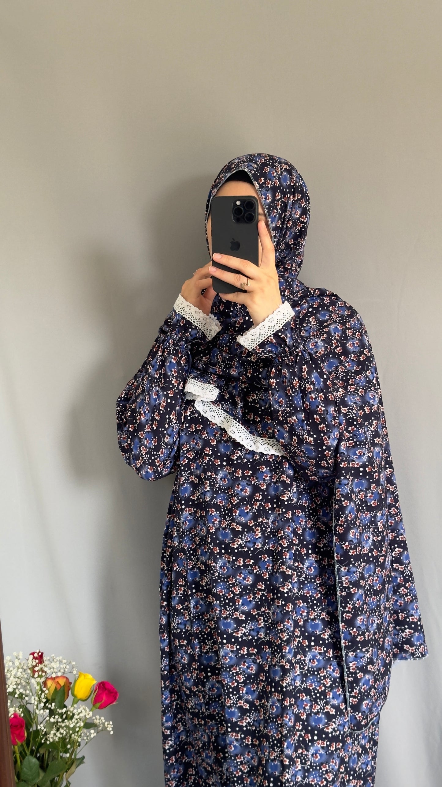 Blue Prayer Dress / Prayer Abaya / muslim one piece prayer garment / Modest prayer outfit