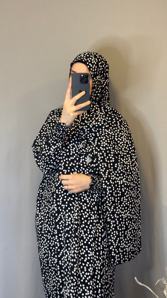 Black Prayer Hijab / Overhead Abaya / Prayer Abaya Set / Prayer Dress for Woman / Prayer Clothes Muslim / Prayer Gown / Prayer Outfit/ Salah Dress / Namaz Dress / Islamic Gift / Umrah Dress