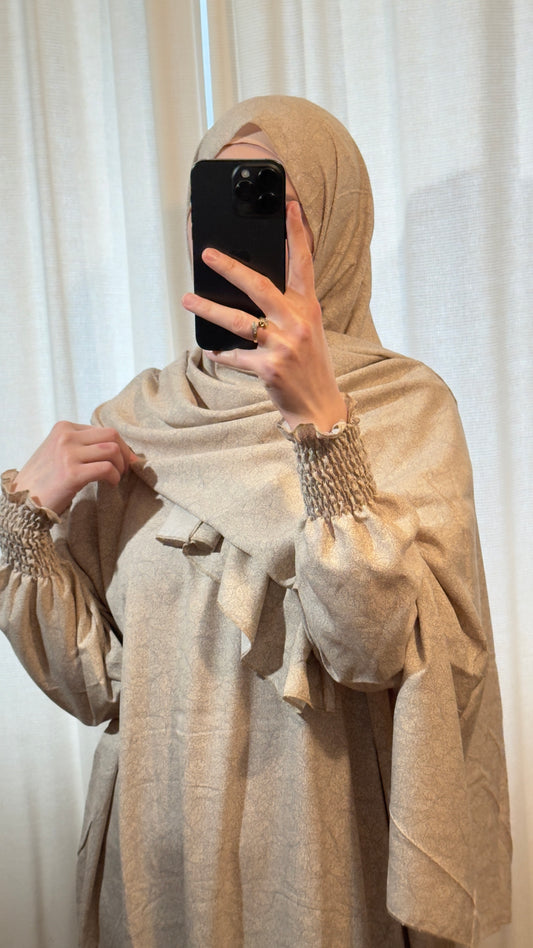 Beige Prayer Dress / Overhead Abaya / Prayer Abaya Set / Prayer Dress for Woman / Prayer Clothes Muslim / Prayer Gown / Prayer Outfit/ Salah Dress / Namaz Dress