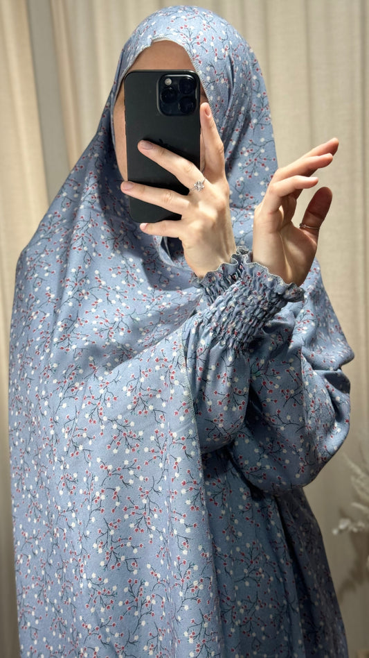 Blue Prayer Dress / Overhead Abaya / Prayer Abaya Set / Prayer Dress for Woman / Prayer Clothes Muslim / Prayer Gown / Prayer Outfit/ Salah Dress / Namaz Dress / Ramadan Outfit