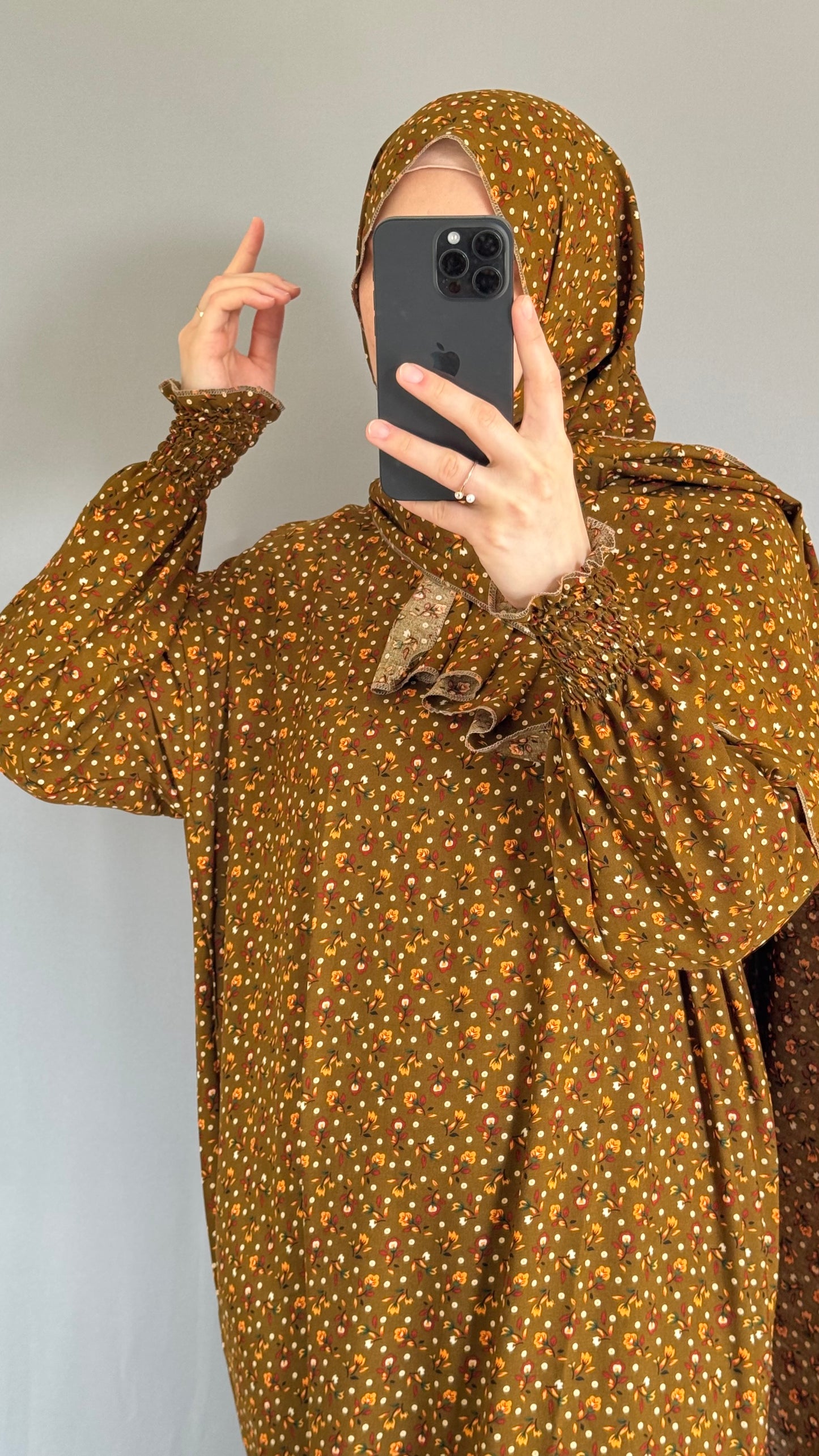 Elegant Prayer Dress, Prayer Outfit, Maxi Dress, Khimar, Islamic Dress, Prayer Abaya, Prayer set, Islamic gift, Abaya & Hijab, Yellow prayer veil