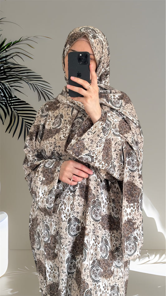 Beige Abaya, Maxi Dress, prayer abaya, Muslim Women long Dress, Islamic Dress, Hijab, long Sleeve Dress, Kaftan, Modest Clothing, Clothed Abaya