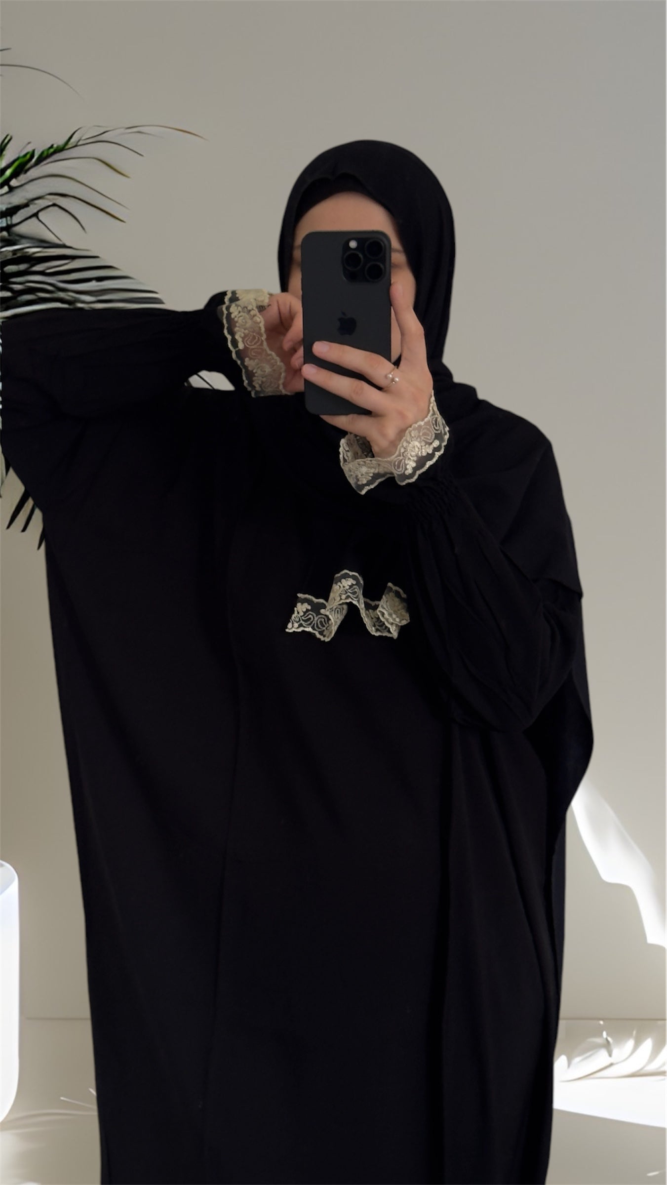 Black Prayer Dress with Golden Lace/ Overhead Abaya / Prayer Abaya Set / Prayer Dress for Woman / Prayer Clothes Muslim / Prayer Gown / Prayer Outfit/ Salah Dress / Namaz Dress