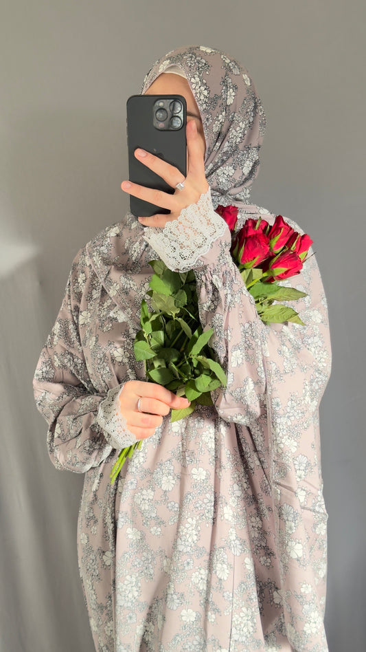 Lily Purple Cotton Prayer Dress, Prayer clothes for women, Islamic Prayer dress, Prayer Outfit, Prayer Set, Prayer Hijab, Salah dress, Islamic Gift, Muslim clothing, Prayer abaya