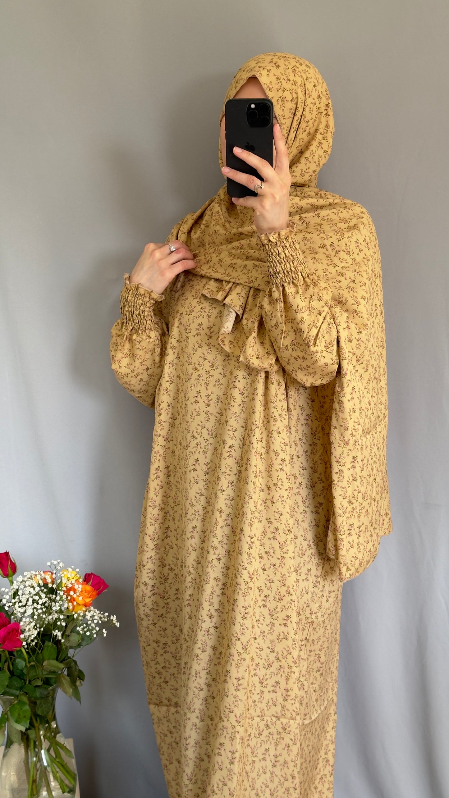 Beige Cotton Prayer Dress, Prayer clothes for women, Islamic Prayer dress, Prayer Outfit, Prayer Set, Prayer Hijab, Salah dress, Islamic Gift, Muslim clothing, Prayer abaya
