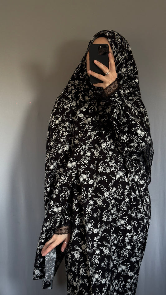 Black Luxury Prayer Dress, Prayer Jilbab, Prayer Abaya, Two Piece Prayer dress muslim, Salah dress, Prayer set, Prayer outfit, Prayer clothes woman, muslim Prayer dress, Islamic gift