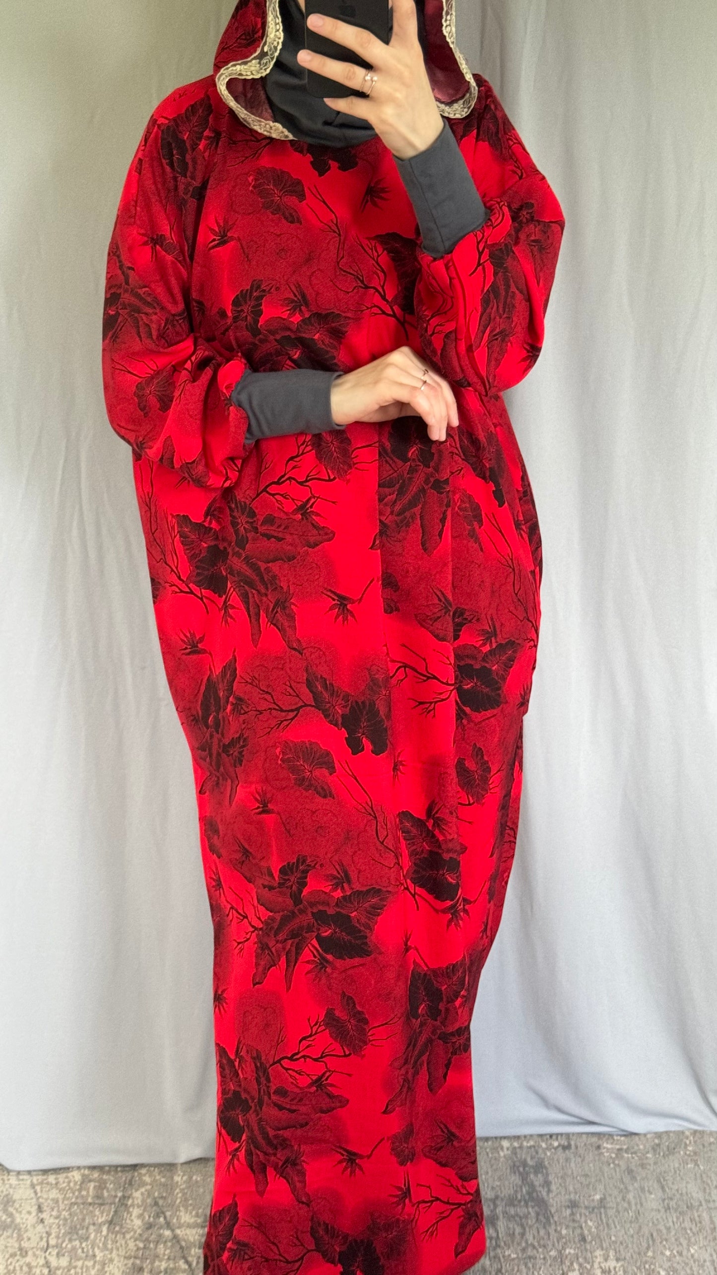 Red Prayer Dress, Prayer Dress Set, High Quility Prayer Dress, Muslim Women Gift, Abaya Full Body Cover Dress, Hajj Dress, Prayer Outfit