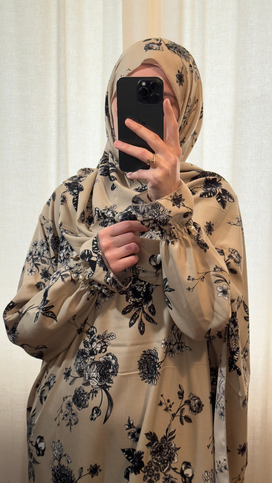 Beige Prayer Dress / Overhead Abaya / Prayer Abaya Set / Prayer Dress for Woman / Prayer Clothes Muslim / Prayer Gown / Prayer Outfit/ Salah Dress / Namaz Dress