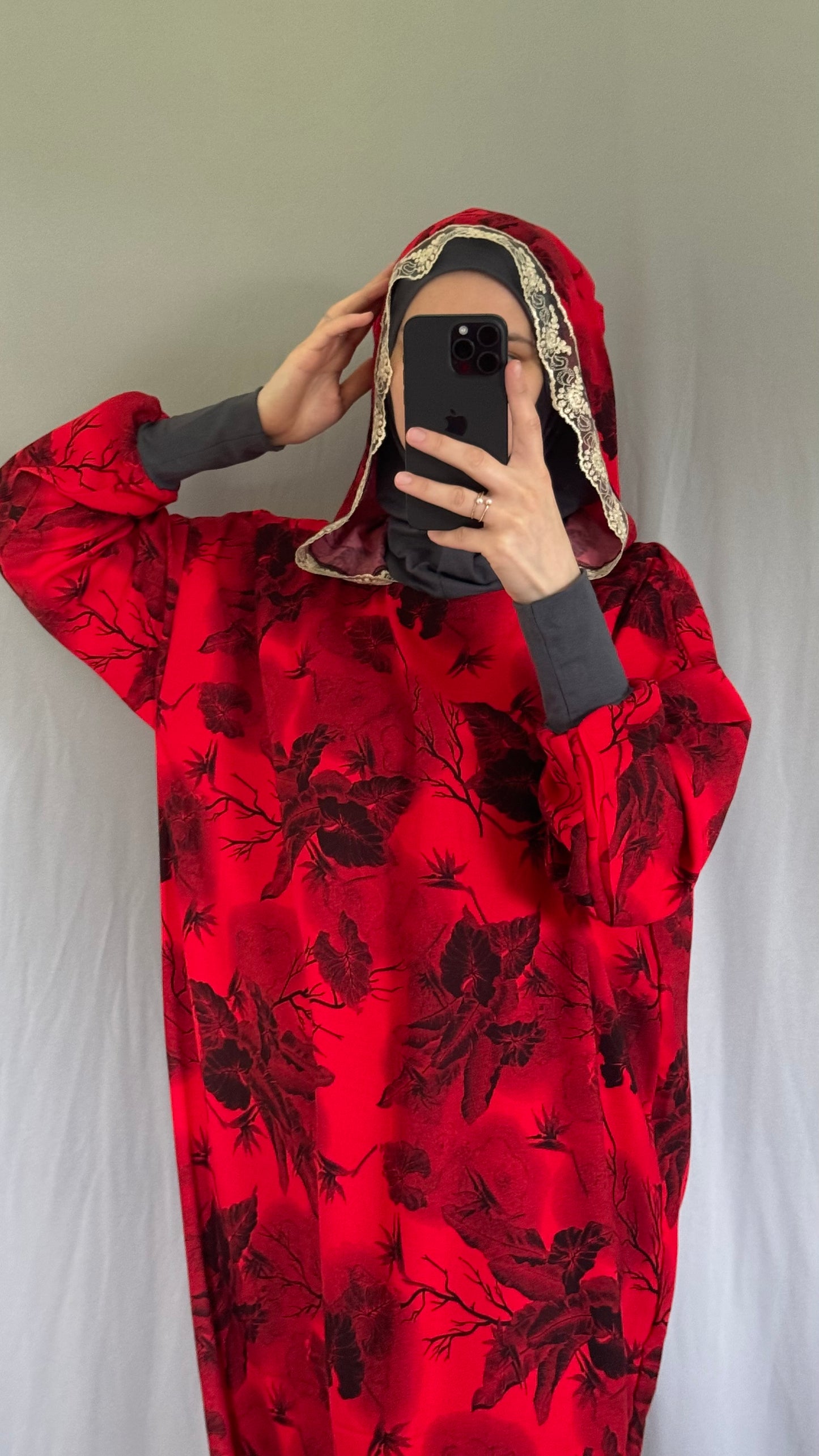 Red Prayer Dress, Prayer Dress Set, High Quility Prayer Dress, Muslim Women Gift, Abaya Full Body Cover Dress, Hajj Dress, Prayer Outfit