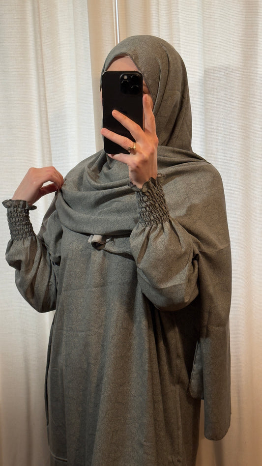 Grey Prayer Dress / Overhead Abaya / Prayer Abaya Set / Prayer Dress for Woman / Prayer Clothes Muslim / Prayer Gown / Prayer Outfit/ Salah Dress / Namaz Dress