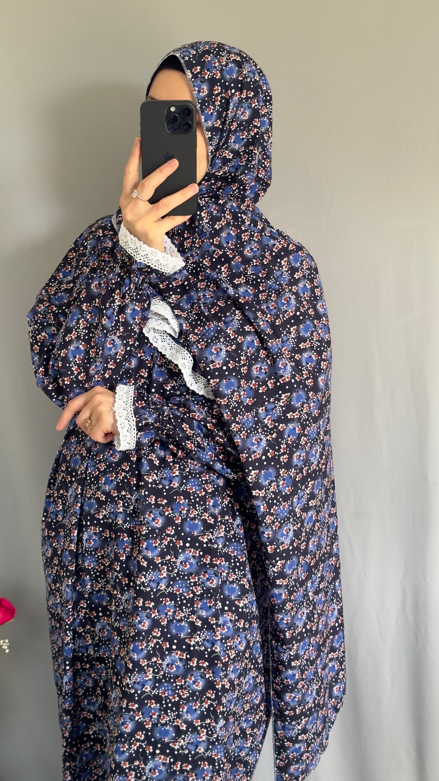 Blue Prayer Dress / Prayer Abaya / muslim one piece prayer garment / Modest prayer outfit