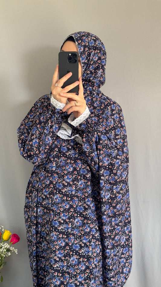 Blue Prayer Dress / Prayer Abaya / muslim one piece prayer garment / Modest prayer outfit