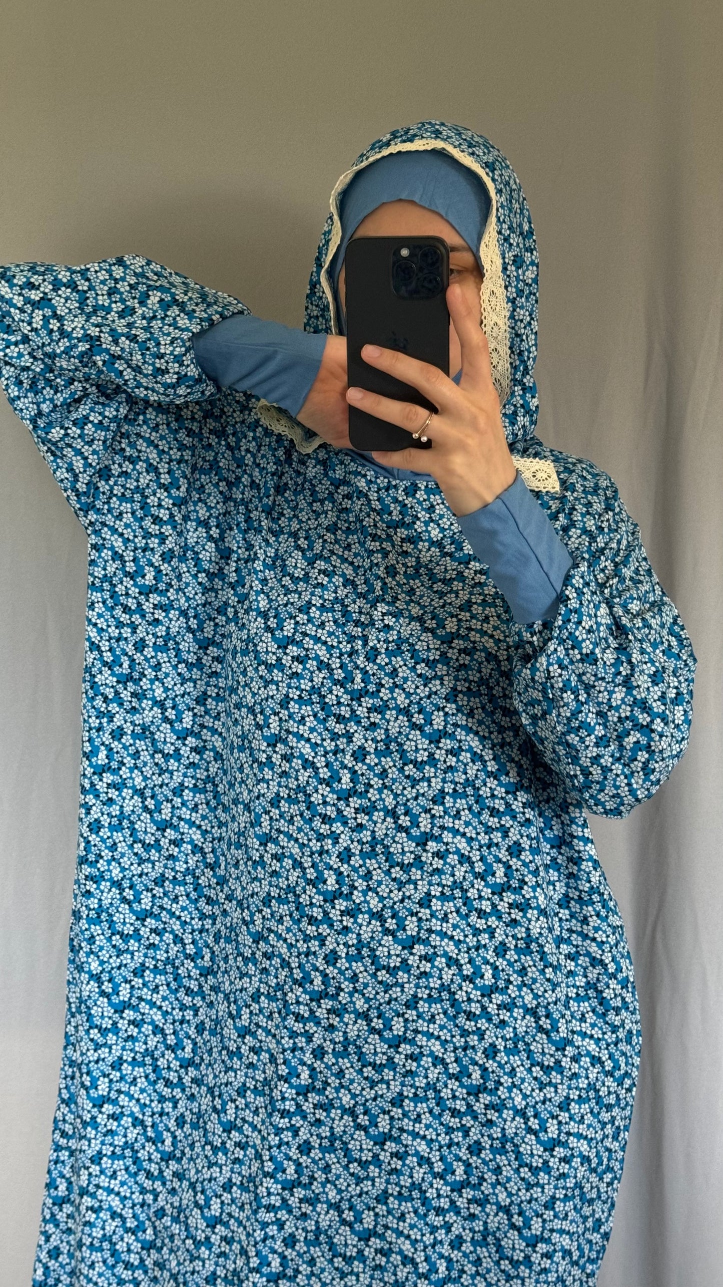 Blue Prayer Dress, Prayer Dress Set, High Quility Prayer Dress, Muslim Women Gift, Abaya Full Body Cover Dress, Hajj Dress, Prayer Outfit