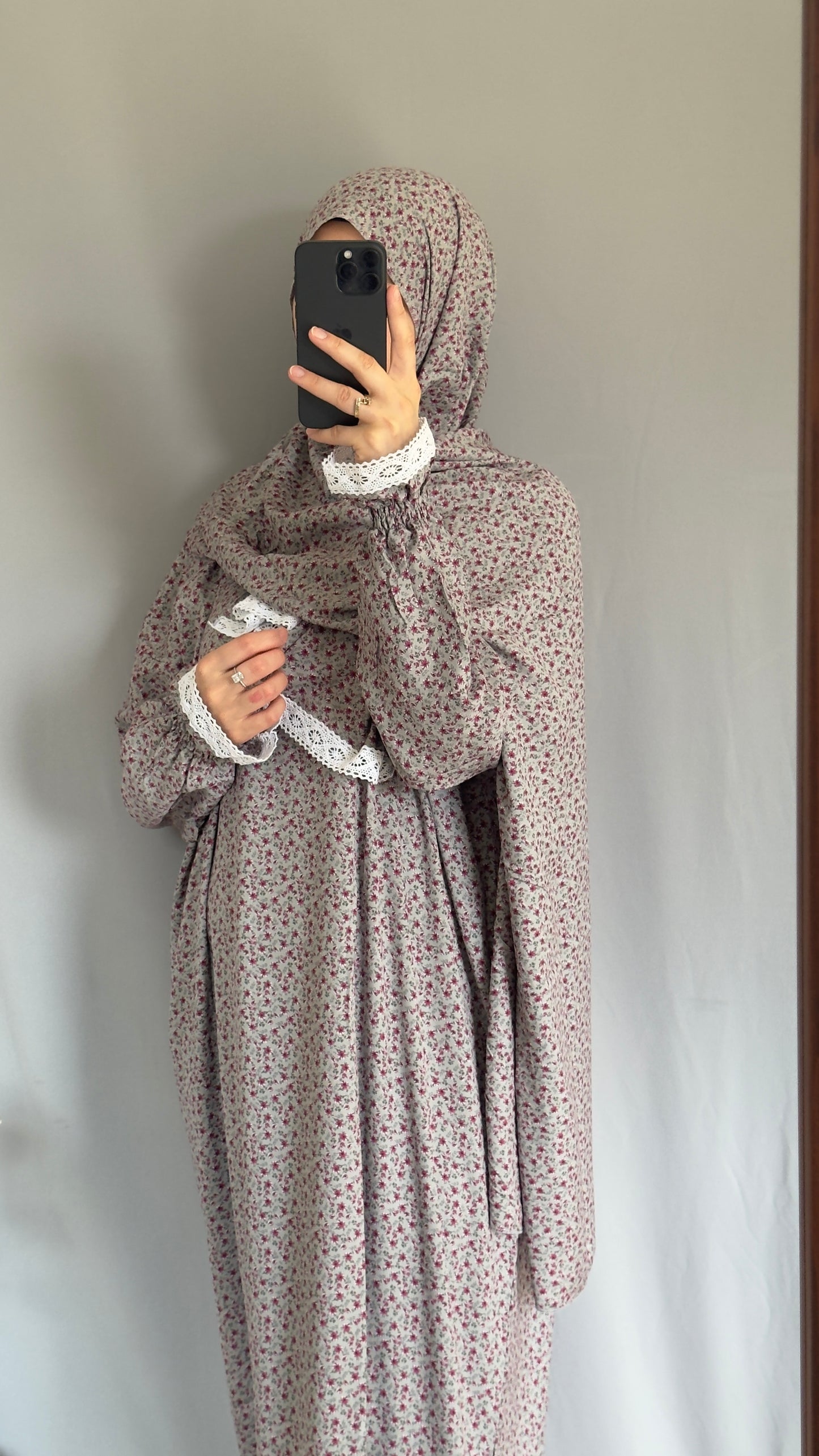 Cotton prayer dress / Modest prayer outfit / Travel-friendly prayer dress / One-size prayer garmen / Hijab-friendly dress for prayer / Prayer Dress with attached Hijab / Prayer Set
