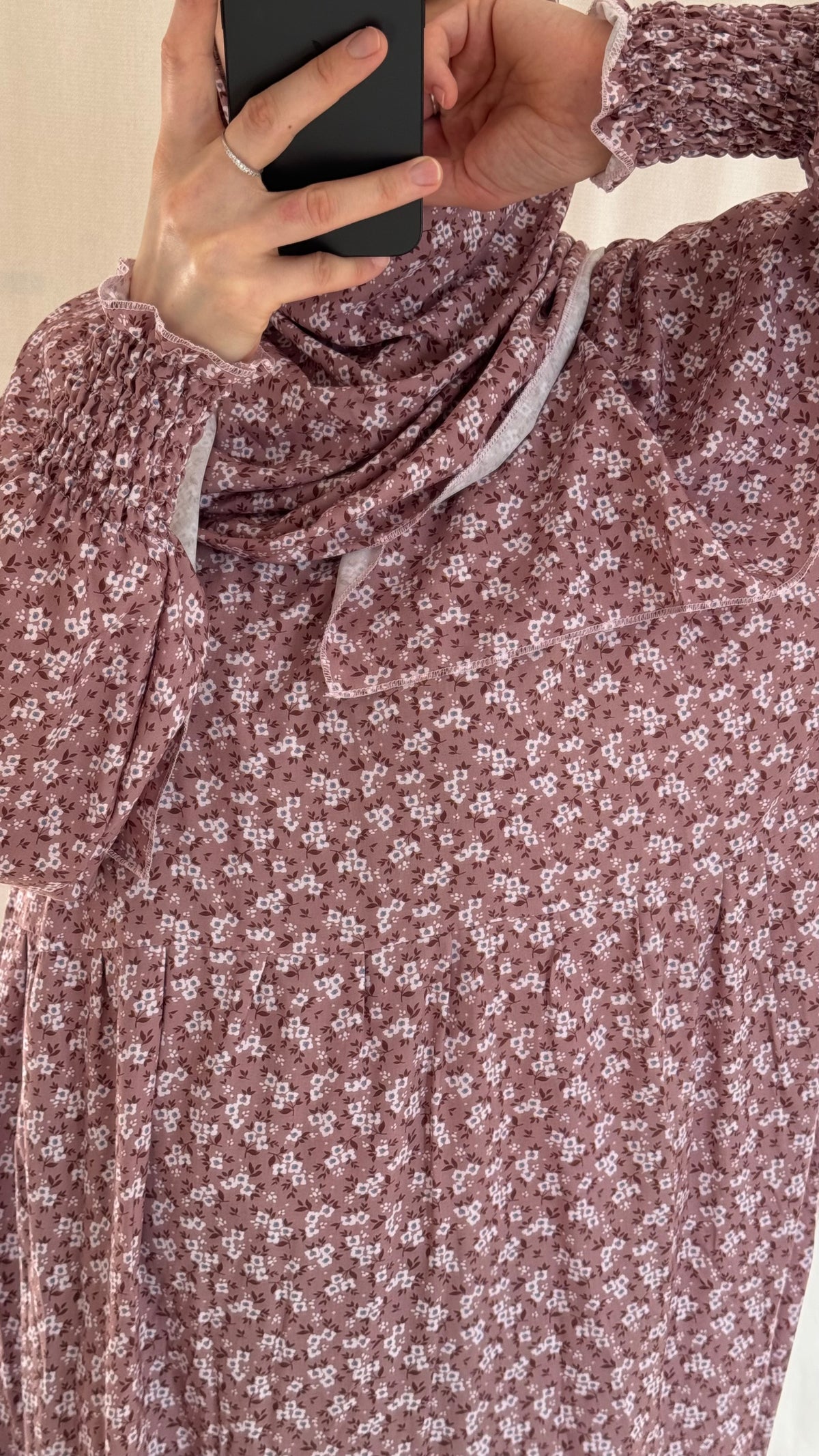 Pink Cotton Prayer Dress - with gathers under chest
