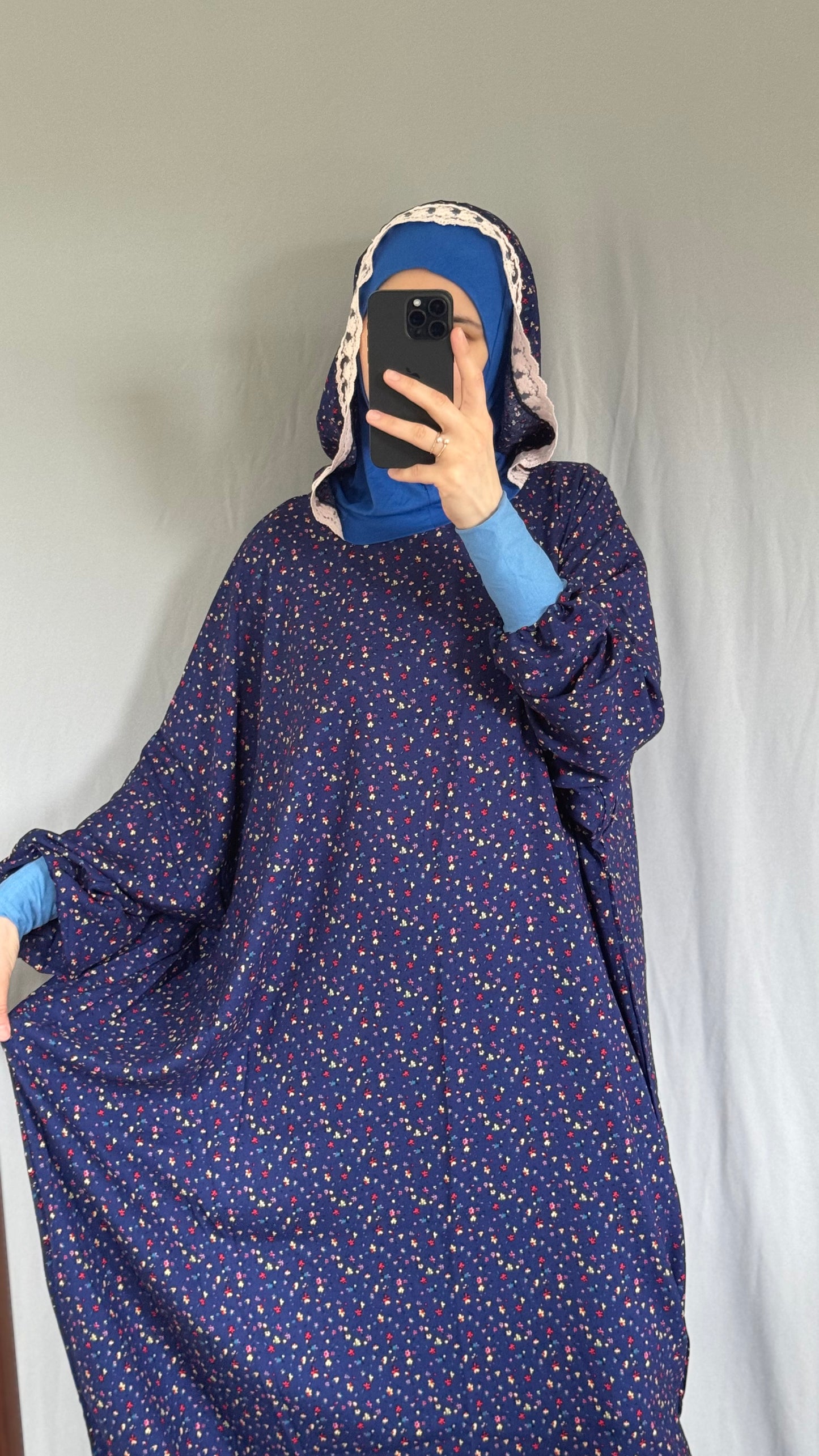 One Piece Oversize Prayer Dress, Blue Prayer Dress Set, High Quility Prayer Dress, Muslim Women Gift, Abaya, Full Body Cover Dress, Hajj Dress, Prayer Outfit, Eid gift