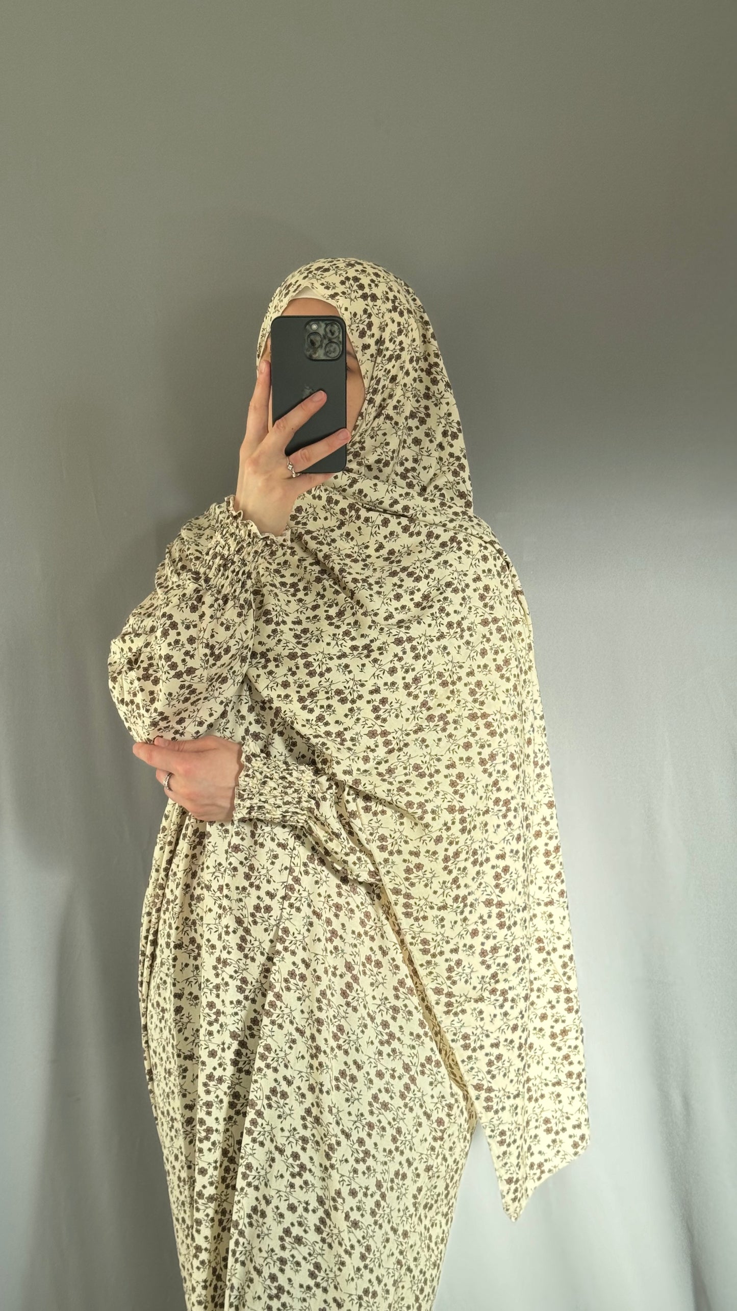 Elegant Beige Prayer Dress, Prayer Outfit, Maxi Dress, Khimar, Islamic Dress, Prayer Abaya, Prayer set, Islamic gift, PrayerHijab, Umrah Abaya, Ramadan Abaya, One Size Prayer Dress