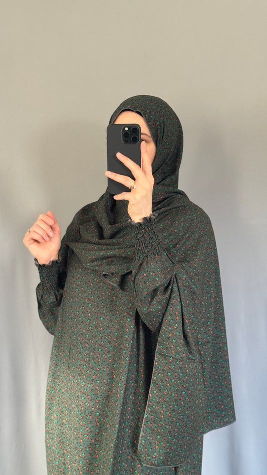 Elegant Green Prayer Dress, Prayer Outfit, Maxi Dress, Khimar, Islamic Dress, Prayer Abaya, Prayer set, Islamic gift, PrayerHijab, Umrah Abaya, Ramadan Abaya, One Size Prayer Dress